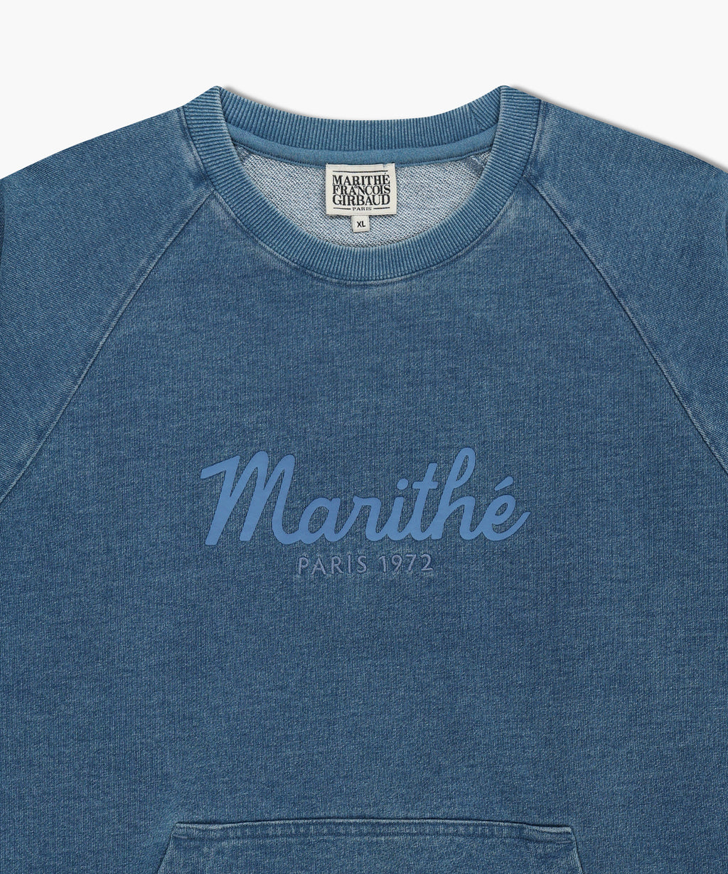 Marithe & Francois Girbaud - Garment Dyed Oversized Sweatshirt (Blue) product image 8 | TRAB K-Fashion Australia