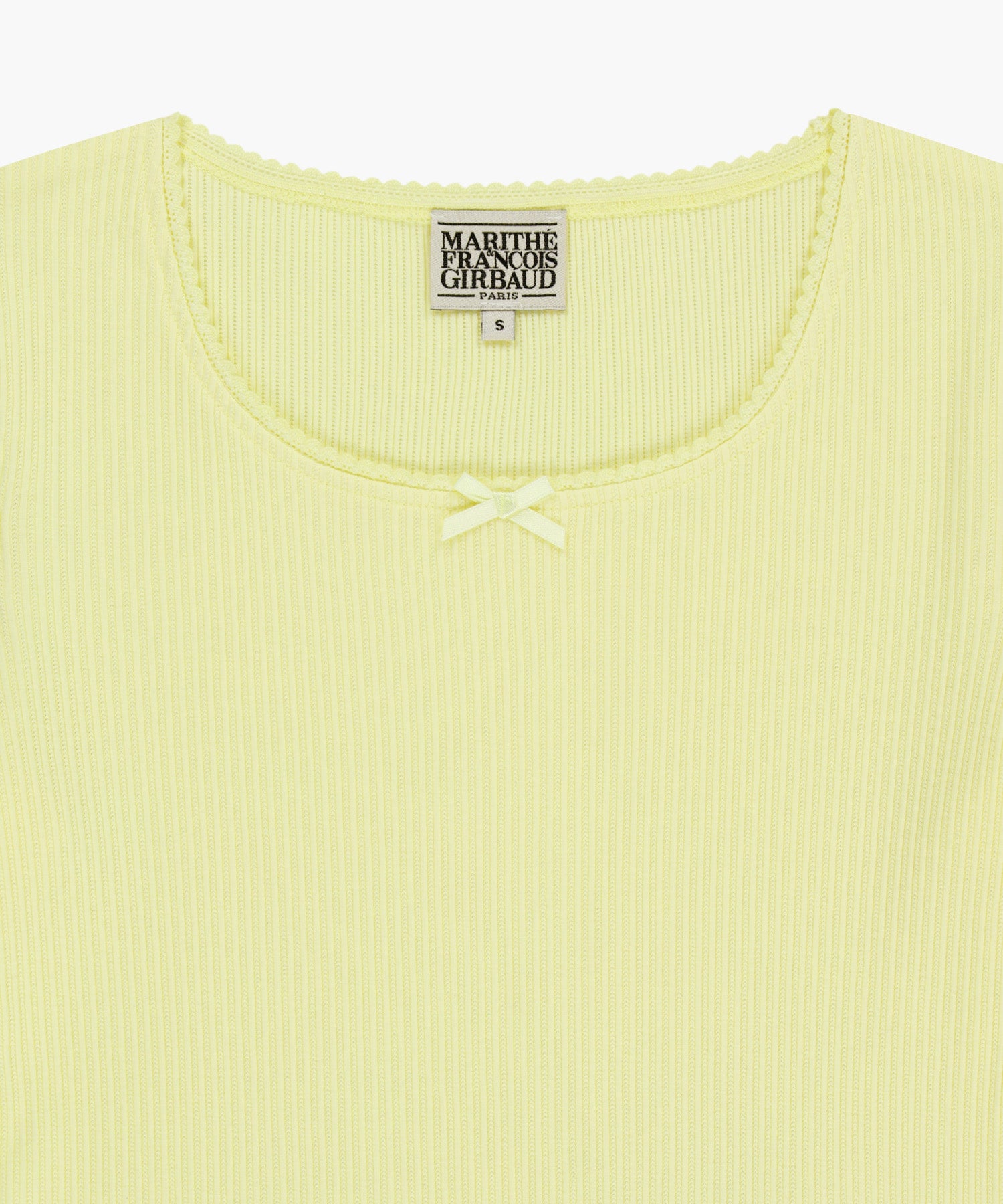Marithe & Francois Girbaud - Square Neck Lace Detail Tee (Light Yellow) product image 8 | TRAB K-Fashion Australia