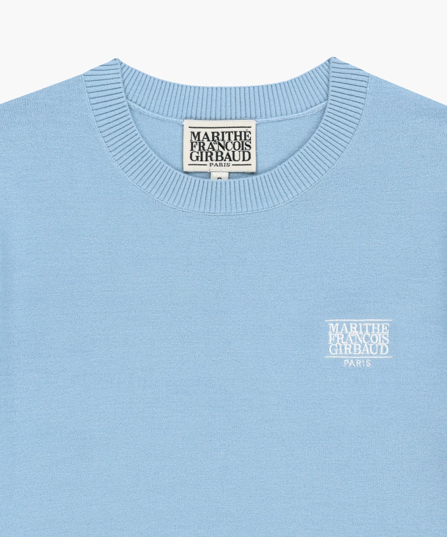Marithe & Francois Girbaud - Small Classic Logo Half Knit Pullover (Sky Blue) product image 8 | TRAB K-Fashion Australia
