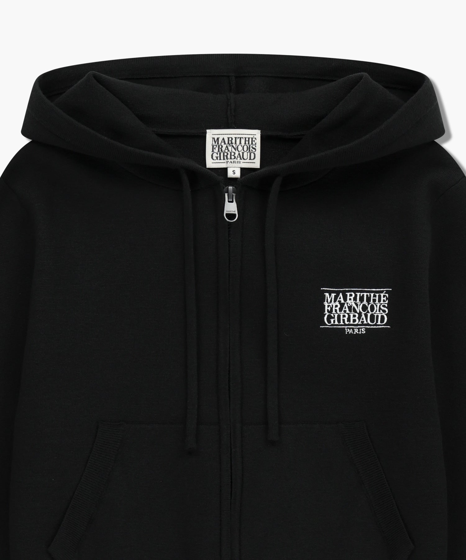 Marithe & Francois Girbaud - Classic Logo Crop Knit Hoodie Zipup (Black) product image 8 | TRAB K-Fashion Australia