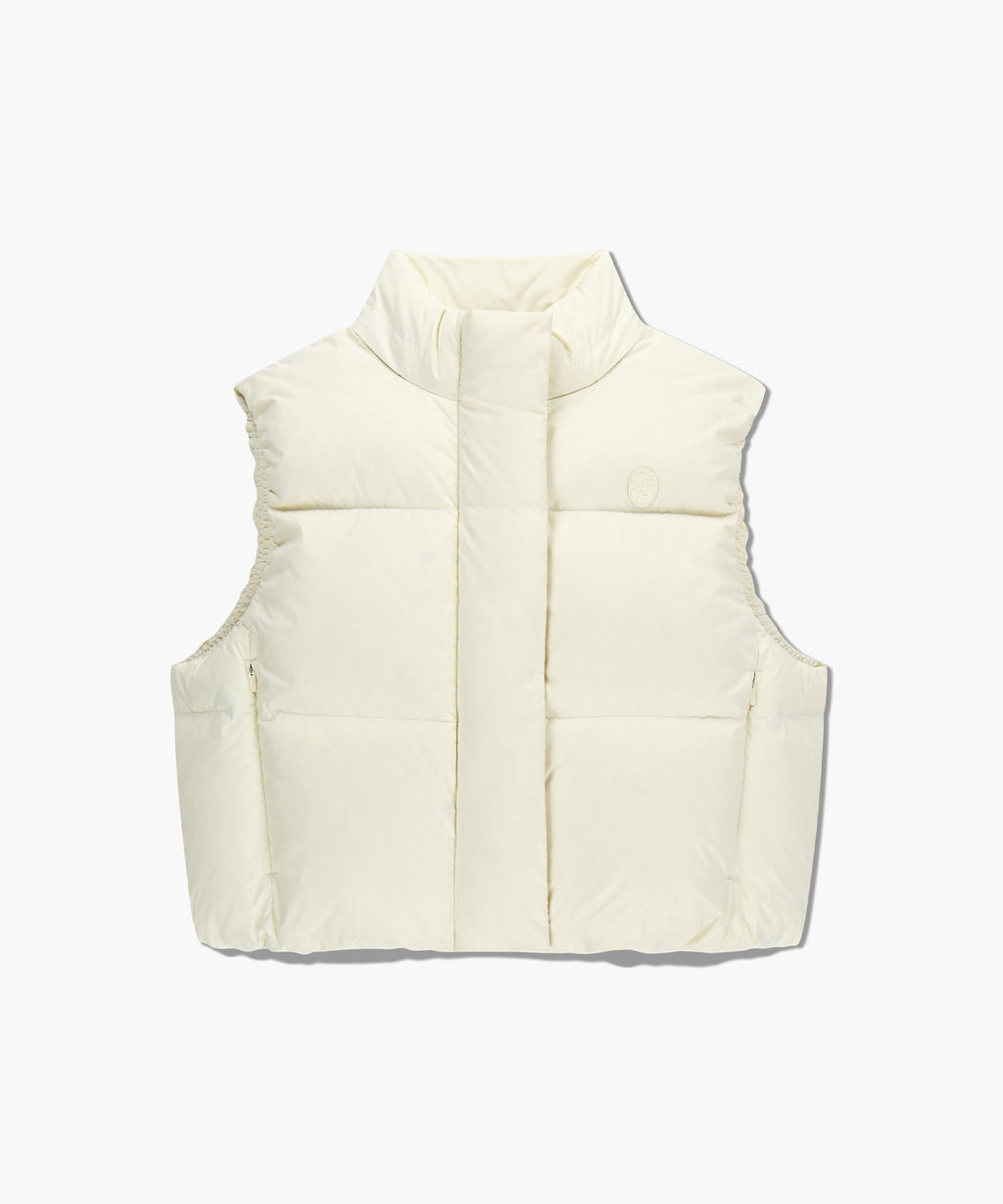 Marithe & Francois Girbaud - Circle Logo Crop Hooded Down Vest (Ivory) product image 8 | TRAB K-Fashion Australia