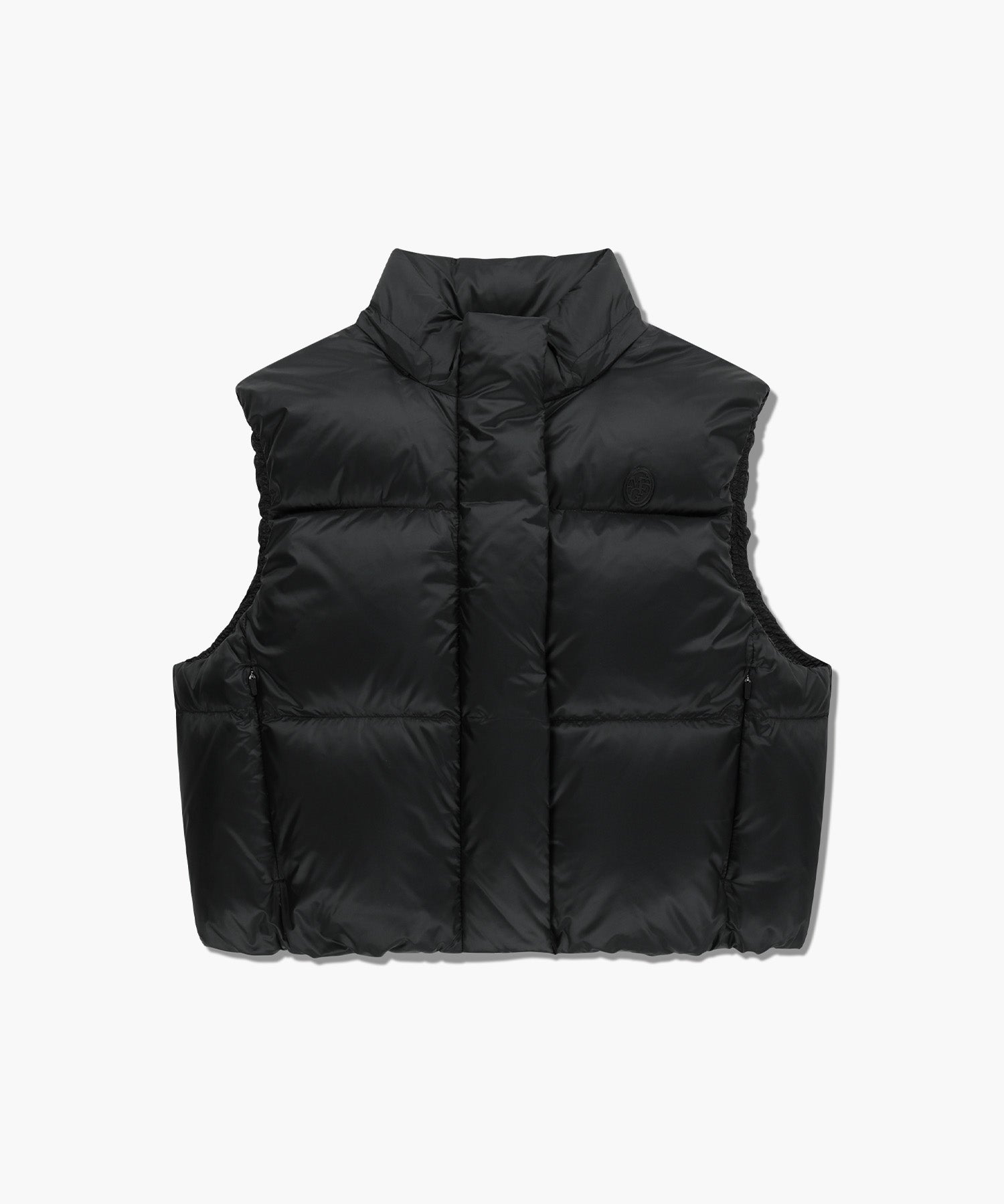 Marithe & Francois Girbaud - Circle Logo Crop Hooded Down Vest (Black) product image 8 | TRAB K-Fashion Australia