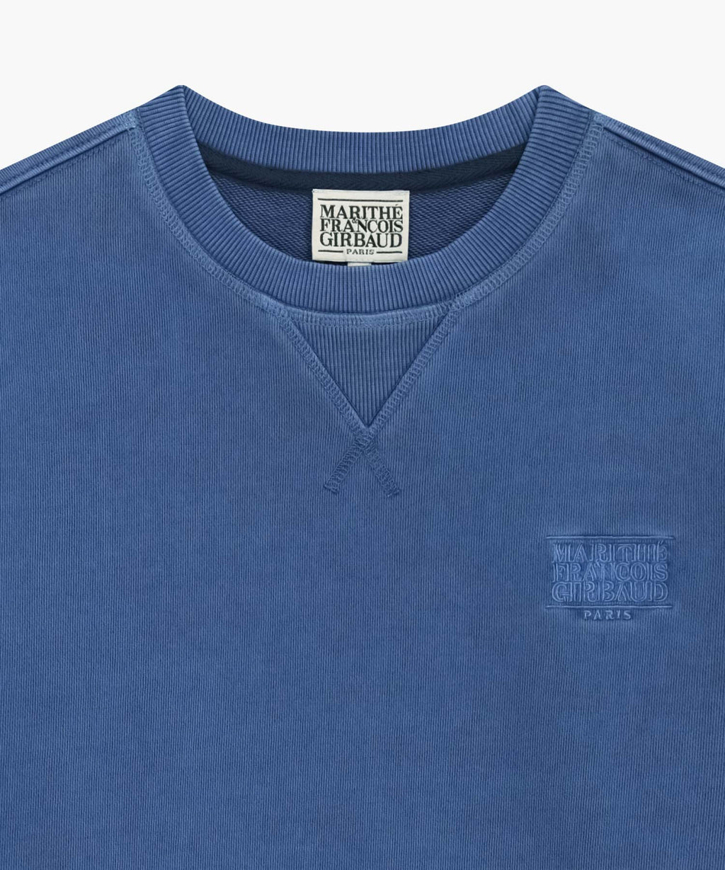 Marithe & Francois Girbaud - Outline Classic Logo Dyeing Oversized Sweatshirt (Blue) product image 8 | TRAB K-Fashion Australia