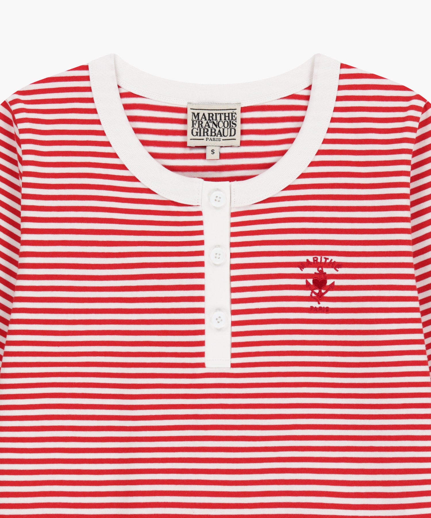 Marithe & Francois Girbaud - Stripe Henley Neck Tee (Red) product image 8 | TRAB K-Fashion Australia