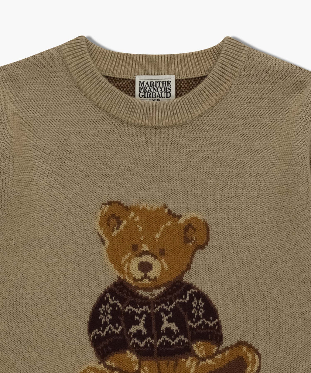 Marithe & Francois Girbaud - Doodle Bear Knit Pullover (Beige) product image 8 | TRAB K-Fashion Australia
