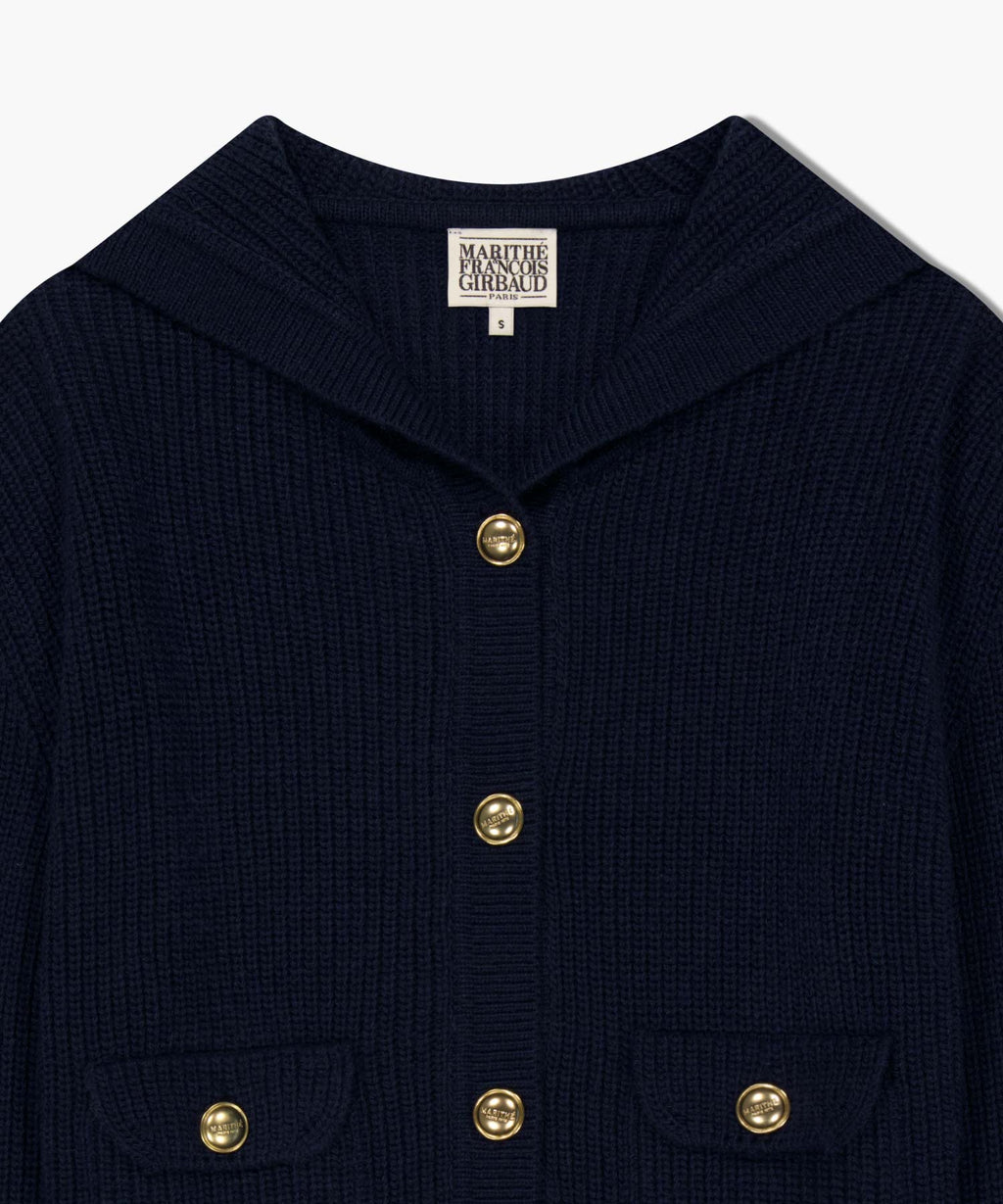 Marithe & Francois Girbaud - Sailor Rib Knit Cardigan (Navy) product image 8 | TRAB K-Fashion Australia
