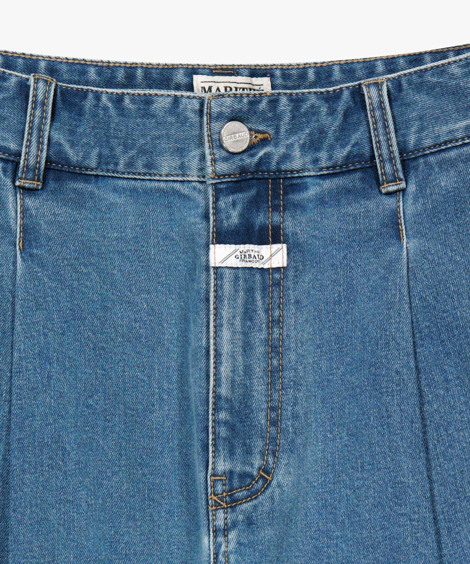 Marithe & Francois Girbaud - New M Low-waist Tuck Wide Denim Pants (Blue) product image 8 | TRAB K-Fashion Australia