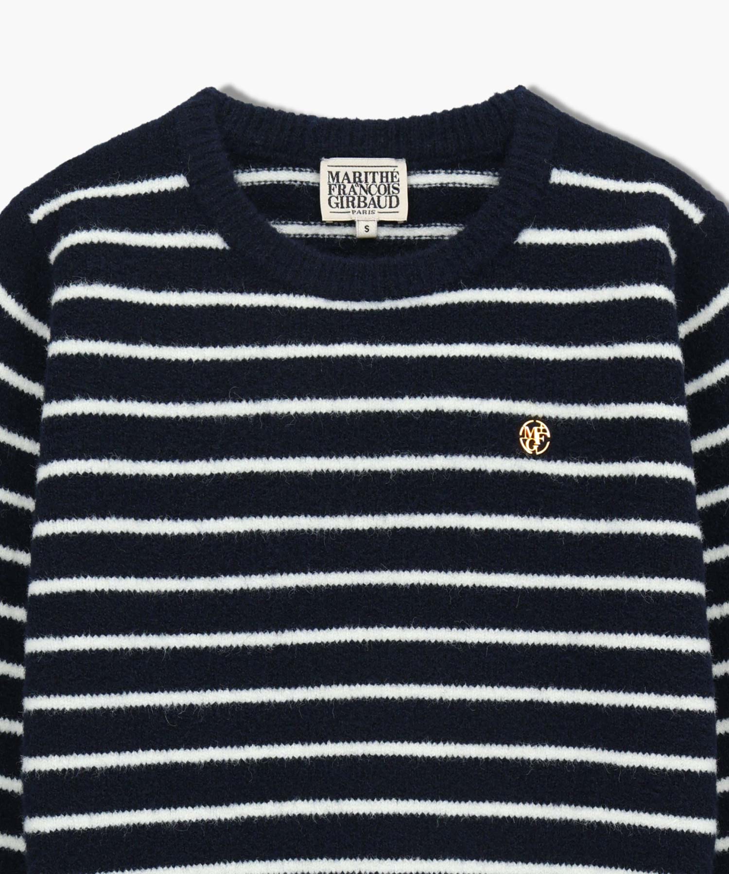 Marithe & Francois Girbaud - Crew Neck Stripe Crop Knit Pullover (Navy) product image 8 | TRAB K-Fashion Australia