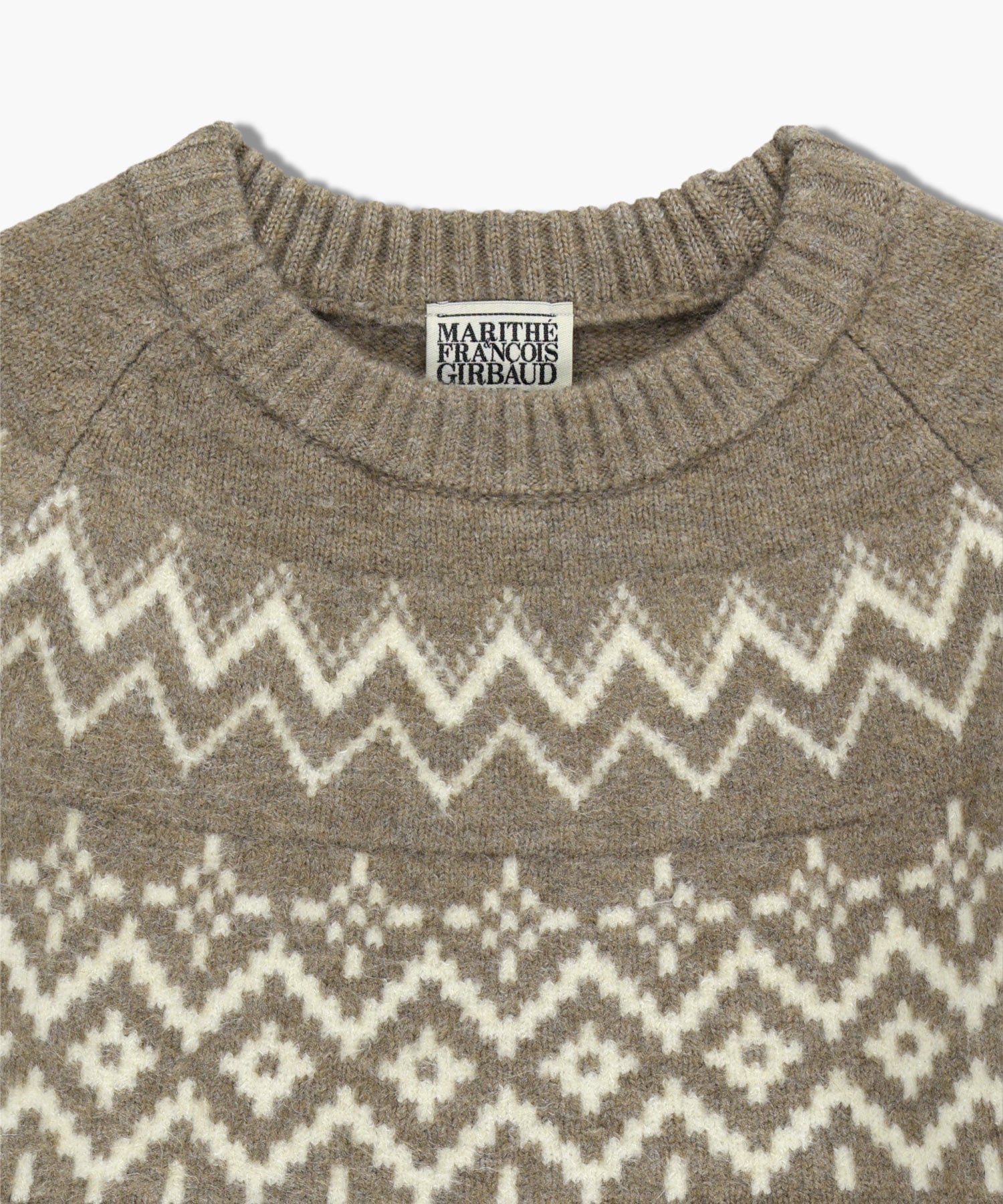 Marithe & Francois Girbaud - Fairisle Crew Neck Knit Pullover (Beige) product image 11 | TRAB K-Fashion Australia