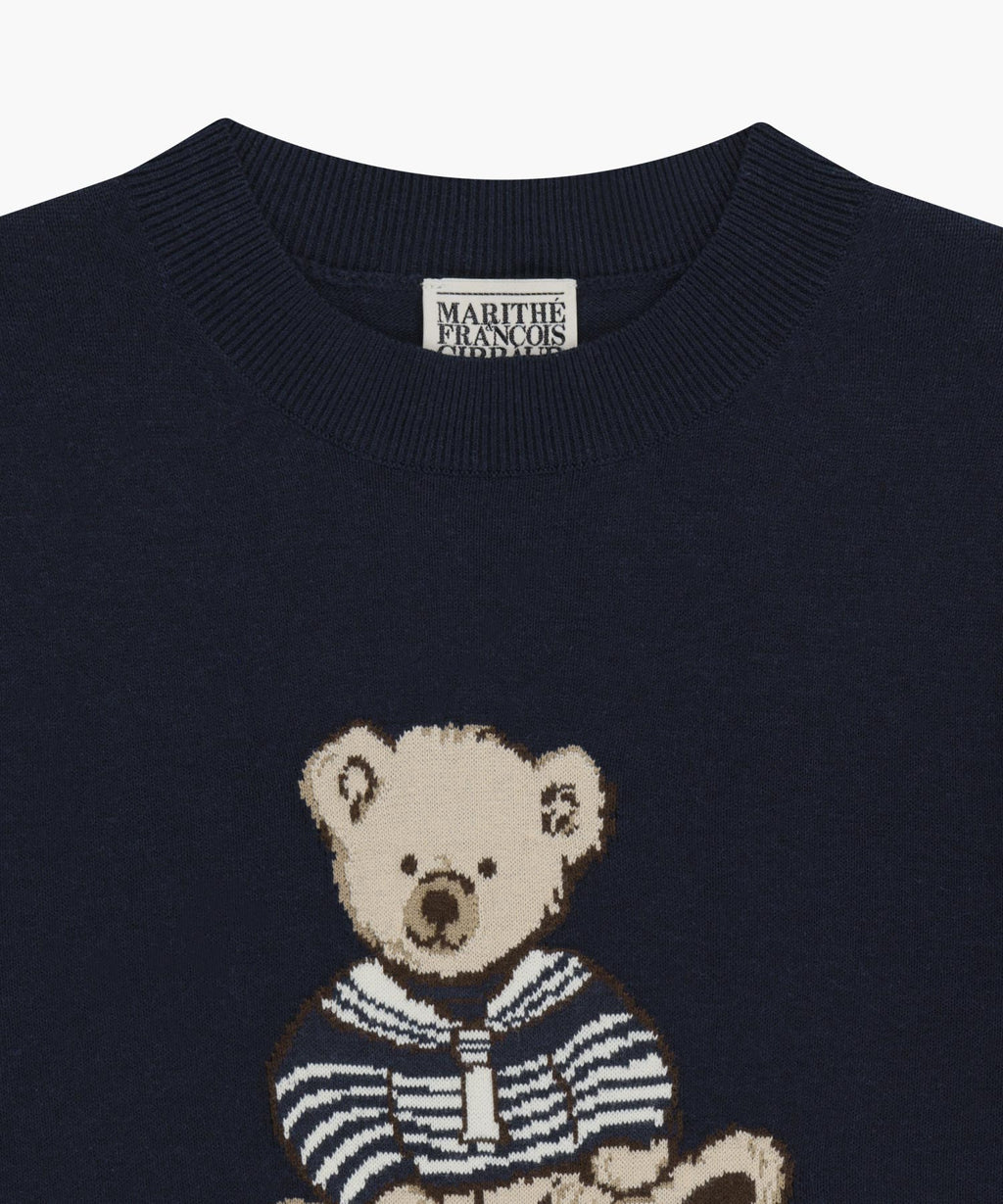 Marithe & Francois Girbaud - Doodle Bear Half Knit Pullover (Navy) product image 8 | TRAB K-Fashion Australia