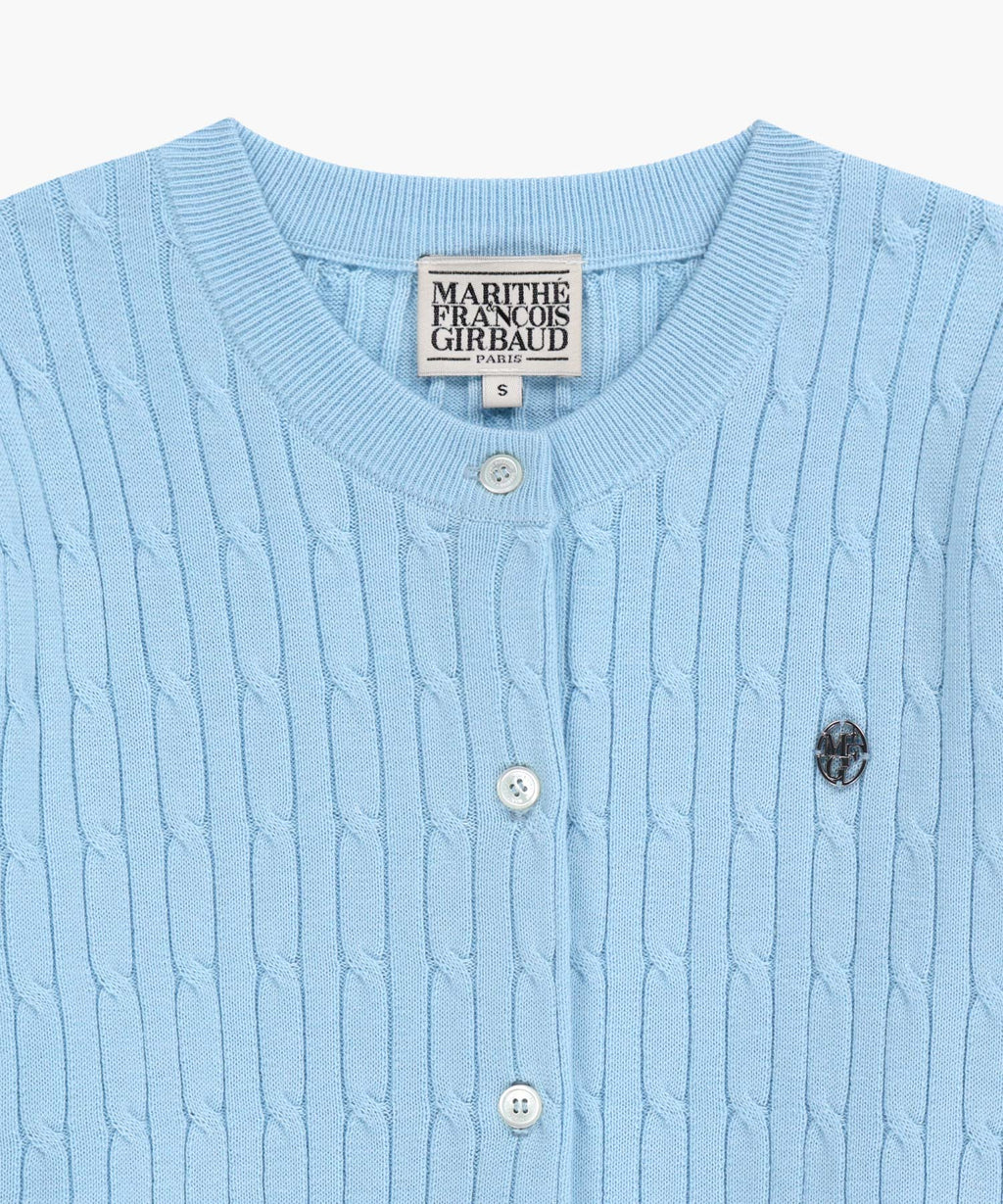Marithe & Francois Girbaud - Cable Knit Cardigan (Sky Blue) product image 7 | TRAB K-Fashion Australia
