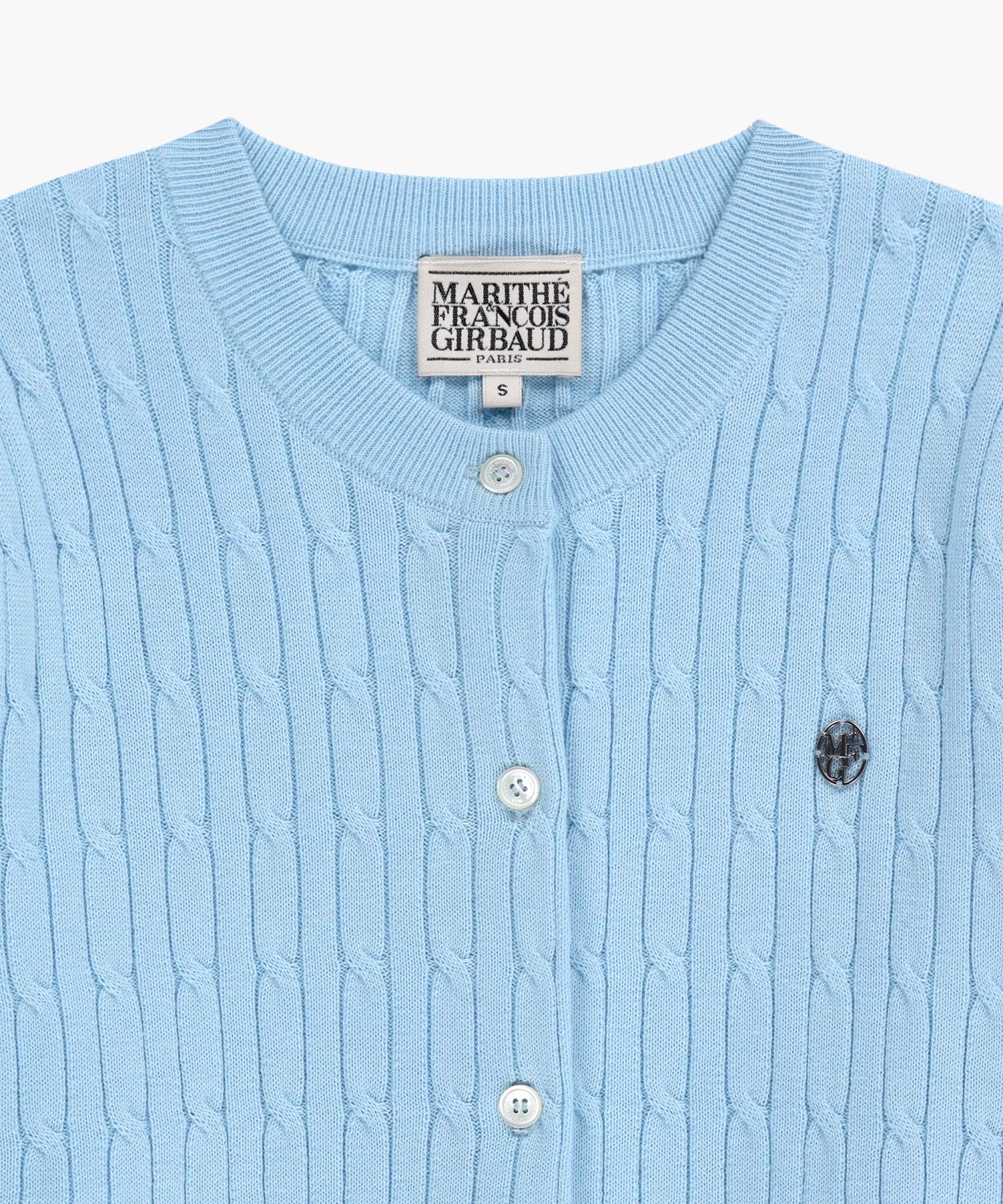 Marithe & Francois Girbaud - Cable Knit Cardigan (Sky Blue) product image 7 | TRAB K-Fashion Australia