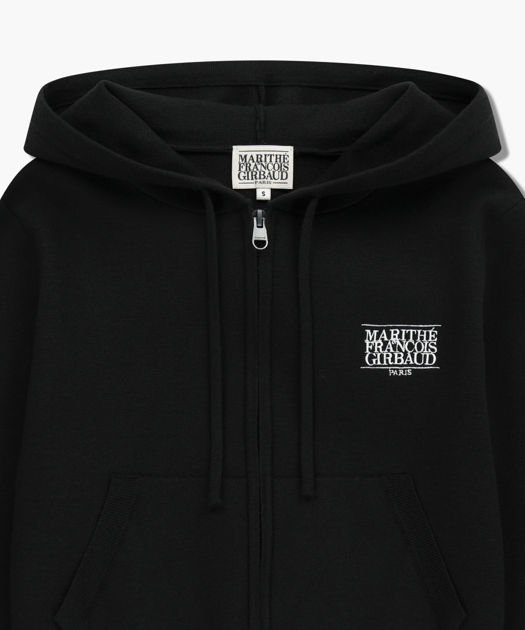 Marithe & Francois Girbaud - Classic Logo Crop Knit Hoodie Zipup (Black) product image 8 | TRAB K-Fashion Australia