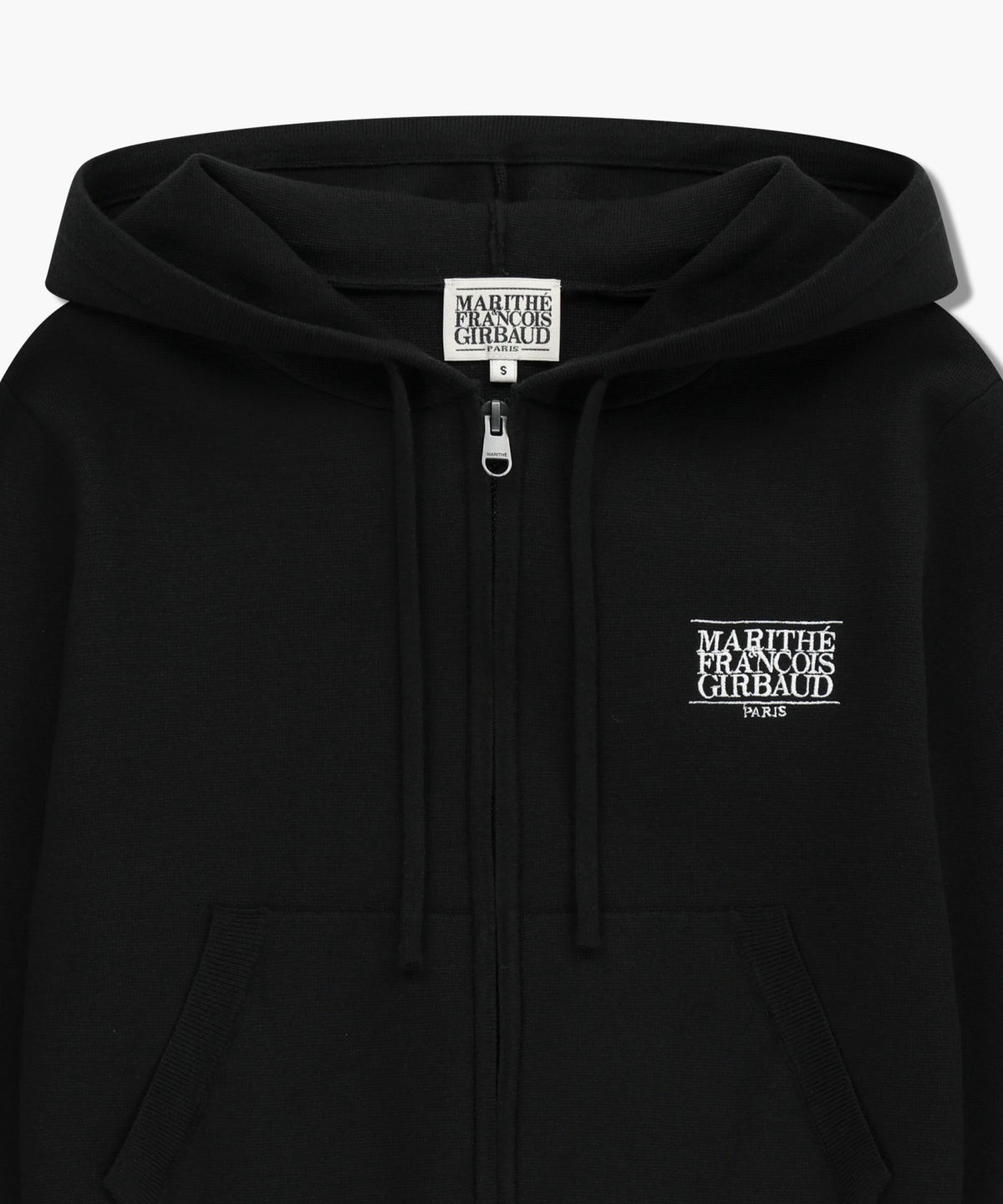 Marithe & Francois Girbaud - Classic Logo Crop Knit Hoodie Zipup (Black) product image 8 | TRAB K-Fashion Australia