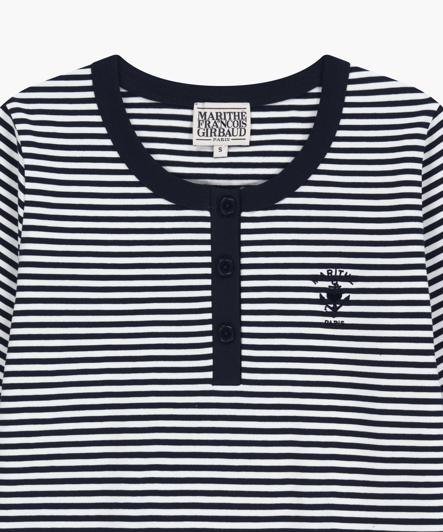 Marithe & Francois Girbaud - Stripe Henley Neck Tee (Navy) product image 8 | TRAB K-Fashion Australia
