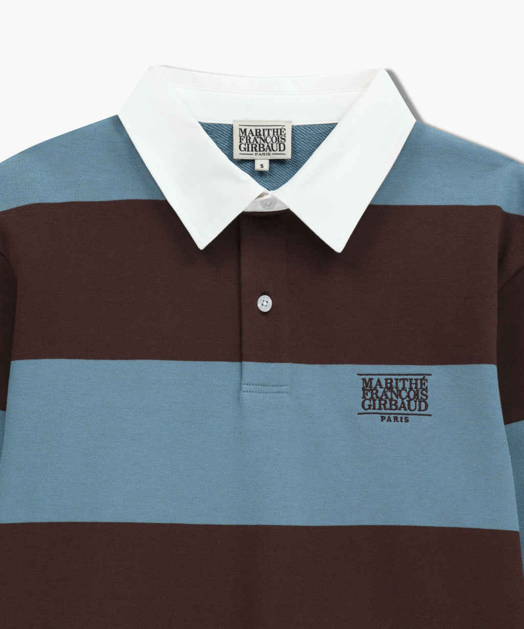 Marithe & Francois Girbaud - Classic Logo Stripe Rugby Sweatshirt (Blue) product image 8 | TRAB K-Fashion Australia