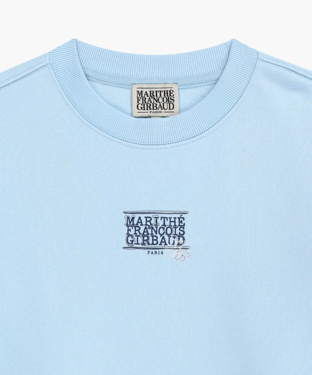 Marithe & Francois Girbaud - Flower Classic Logo Crop Sweatshirt (Sky Blue) product image 8 | TRAB K-Fashion Australia