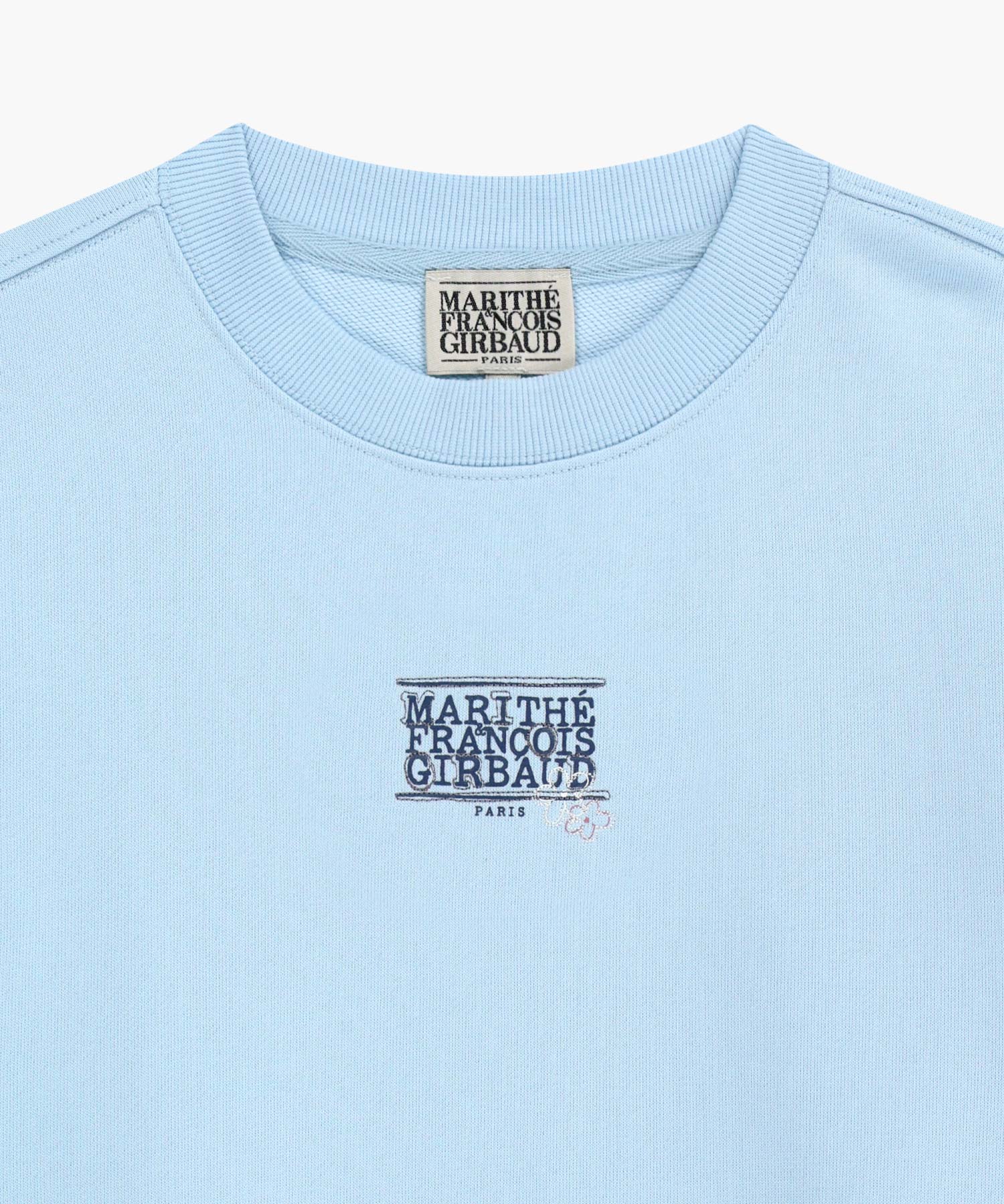 Marithe & Francois Girbaud - Flower Classic Logo Crop Sweatshirt (Sky Blue) product image 8 | TRAB K-Fashion Australia