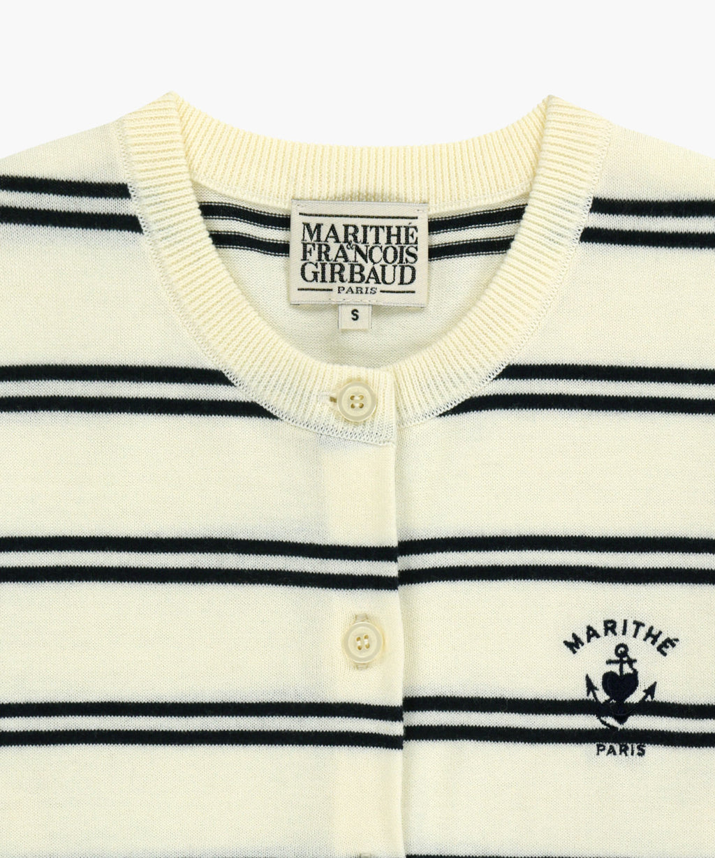 Marithe & Francois Girbaud - Stripe Knit Cardigan (Ivory) product image 8 | TRAB K-Fashion Australia