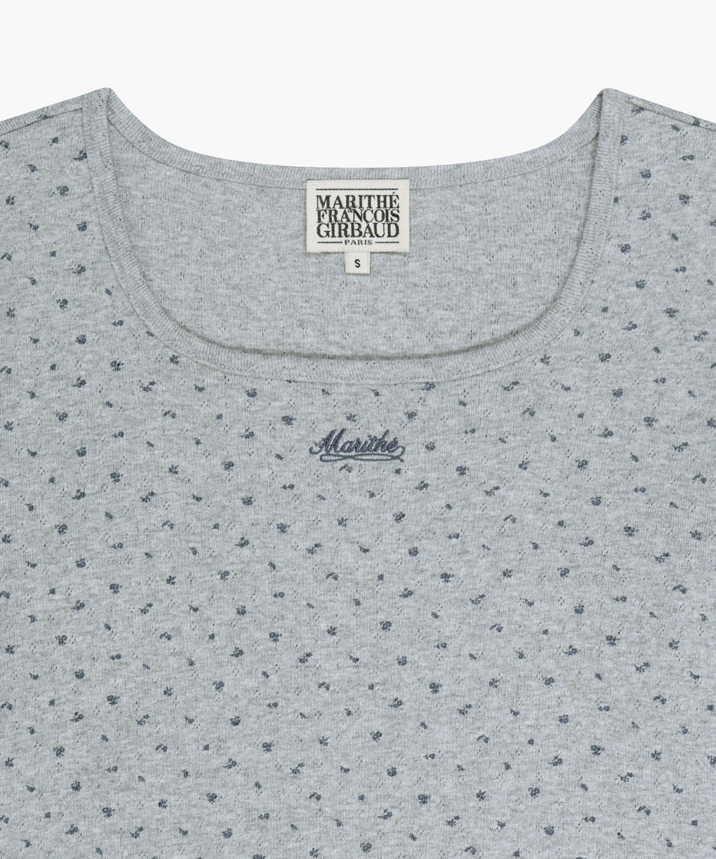Marithe & Francois Girbaud - Flower Slim Crop Tee (Melange Gray) product image 8 | TRAB K-Fashion Australia