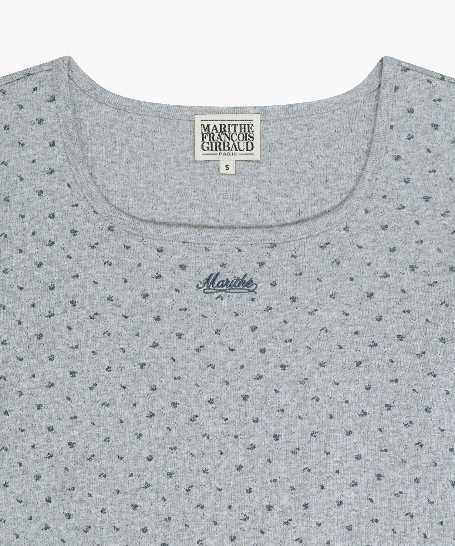 Marithe & Francois Girbaud - Flower Slim Crop Tee (Melange Gray) product image 8 | TRAB K-Fashion Australia