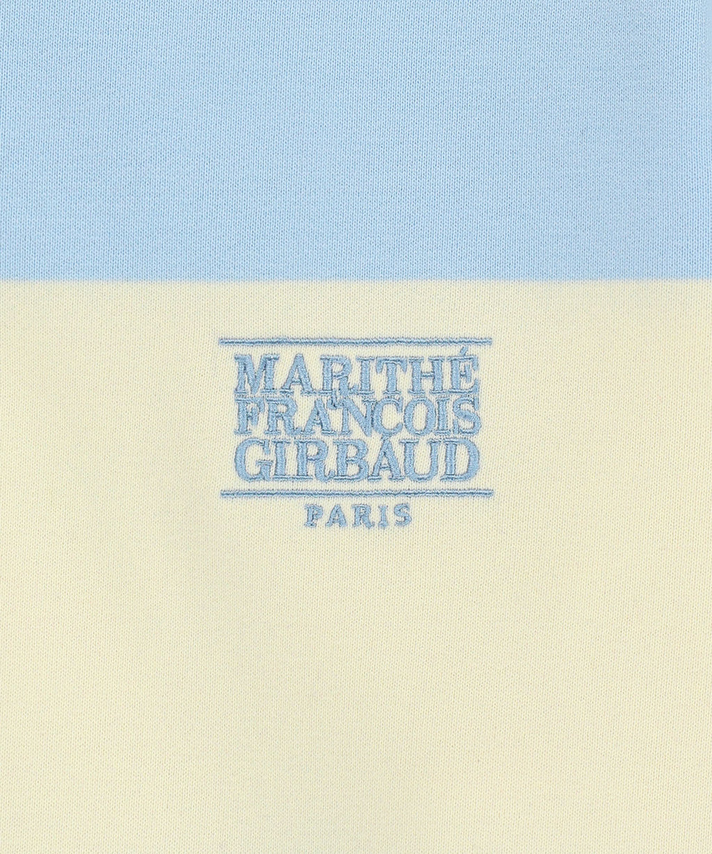 Marithe & Francois Girbaud - Small Classic Logo Rugby Stripe Sweatshirt (Sky Blue) product image 8 | TRAB K-Fashion Australia