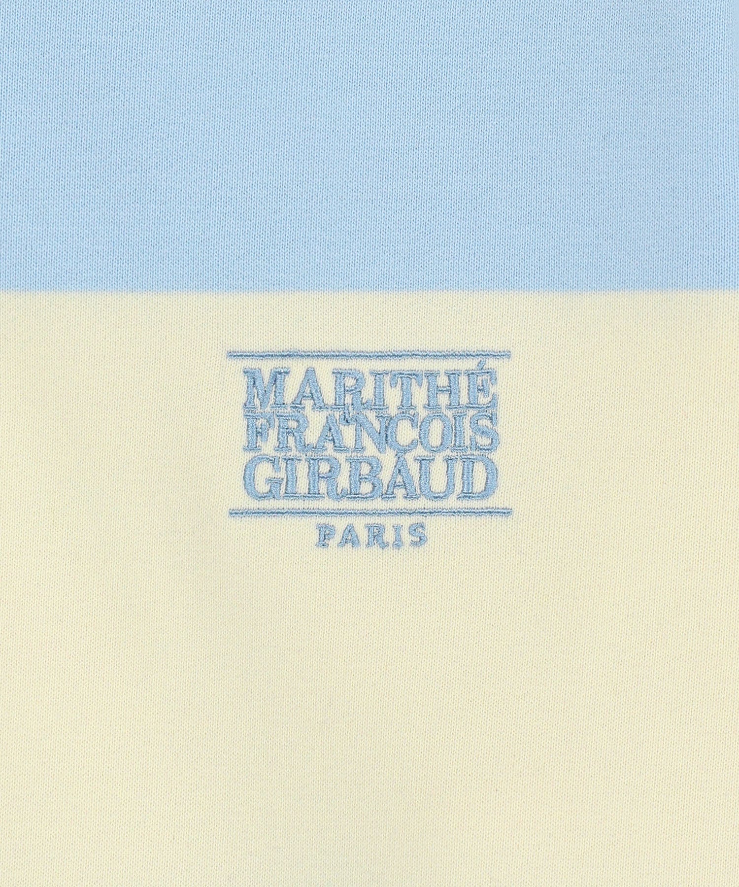 Marithe & Francois Girbaud - Small Classic Logo Rugby Stripe Sweatshirt (Sky Blue) product image 8 | TRAB K-Fashion Australia