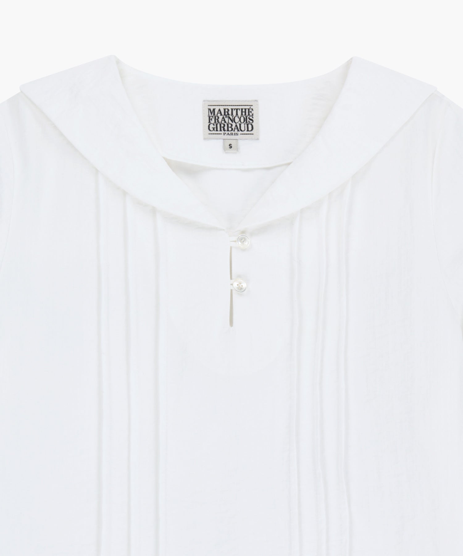 Marithe & Francois Girbaud - Pin Tuck Sailor Half Sleeve Shirt (White) product image 8 | TRAB K-Fashion Australia