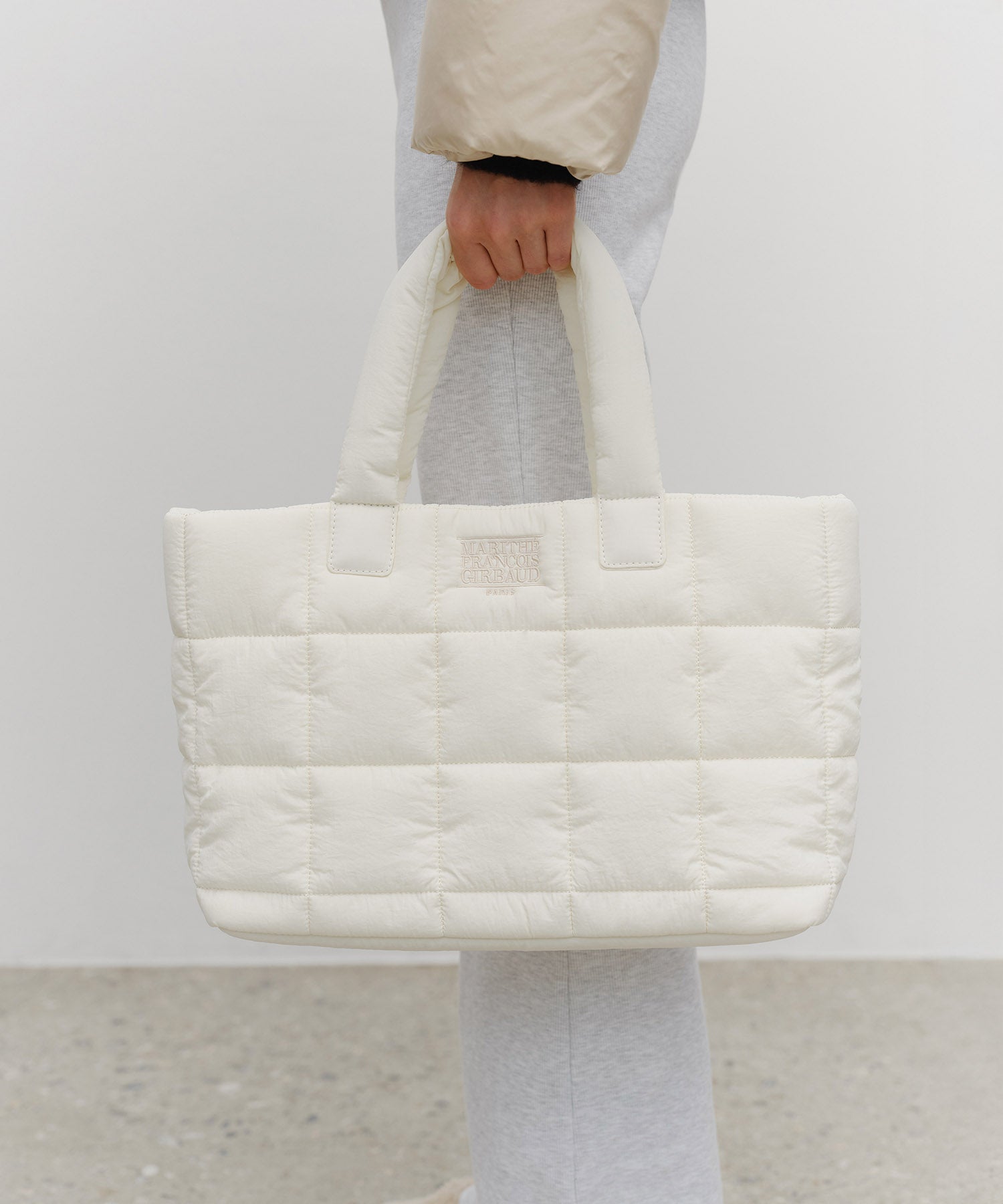 Marithe & Francois Girbaud - Classic Logo Padding Tote Bag (Ivory) product image 8 | TRAB K-Fashion Australia