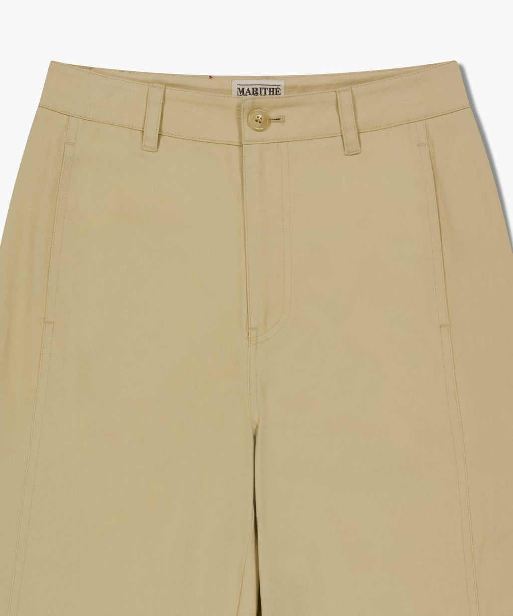 Marithe & Francois Girbaud - Cotton Curved Line Pants (Beige) product image 8 | TRAB K-Fashion Australia