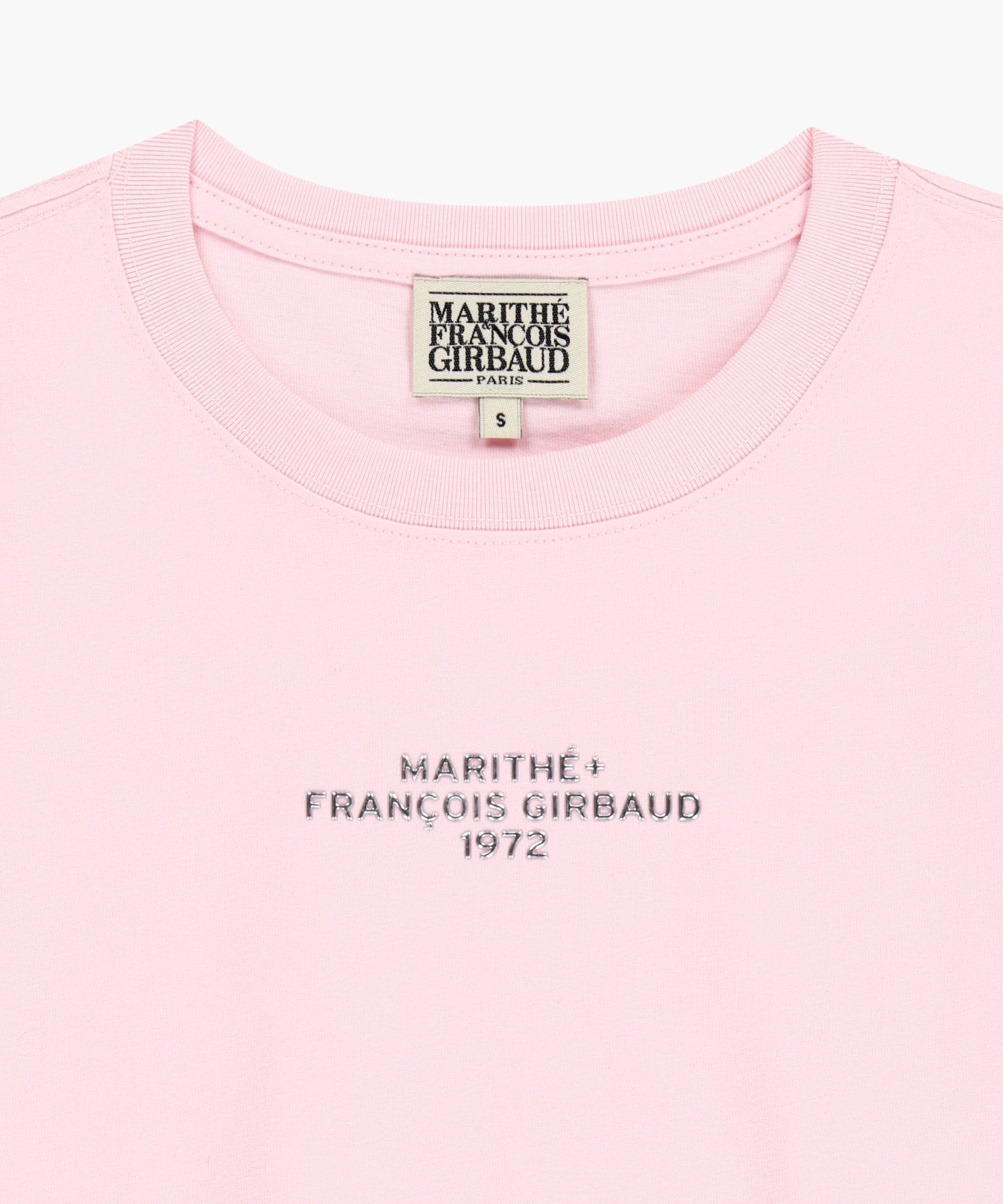 Marithe & Francois Girbaud - Silver Lettering Crop Tee (Pink) product image 8 | TRAB K-Fashion Australia