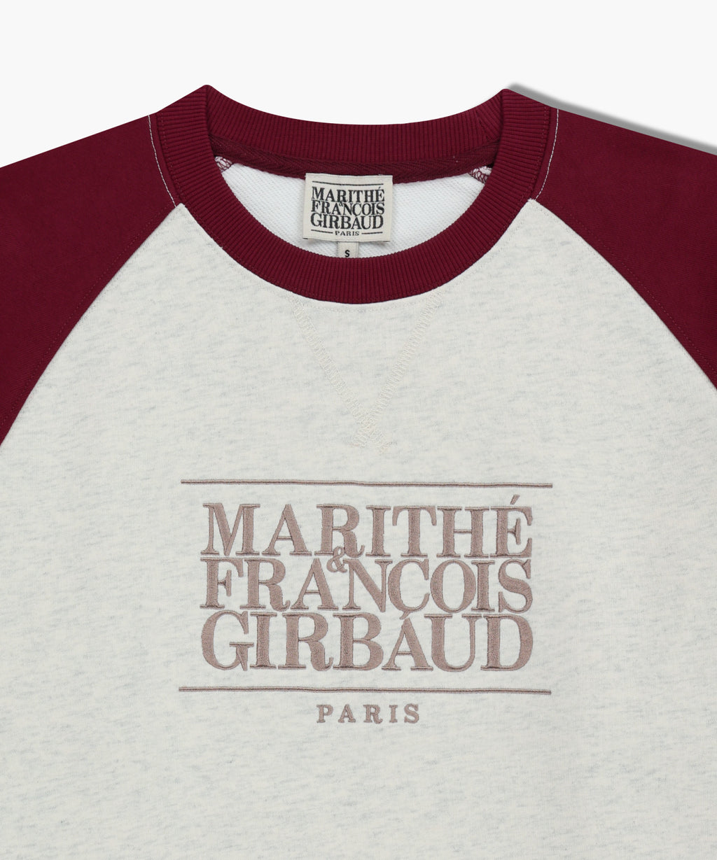 Marithe & Francois Girbaud - Classic Logo Color Block Raglan Sweatshirt (Burgundy) product image 8 | TRAB K-Fashion Australia