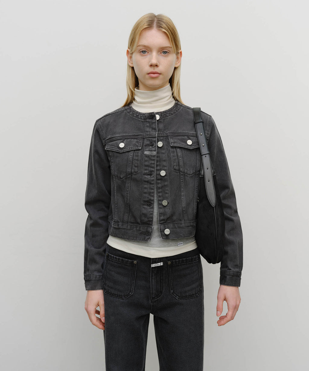 Marithe & Francois Girbaud - Classic Logo Round Suede Shoulder Bag (Black) product image 8 | TRAB K-Fashion Australia