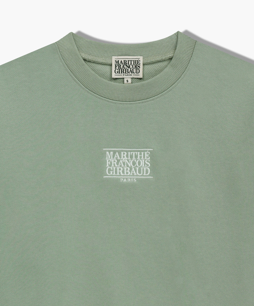 Marithe & Francois Girbaud - Small Classic Logo Crop Sweatshirt (Mint Gray) product image 8 | TRAB K-Fashion Australia