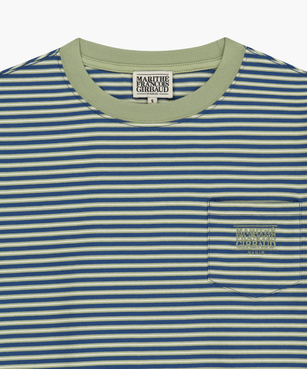 Marithe & Francois Girbaud - Small Classic Logo Stripe Ringer Tee (Light Green) product image 8 | TRAB K-Fashion Australia