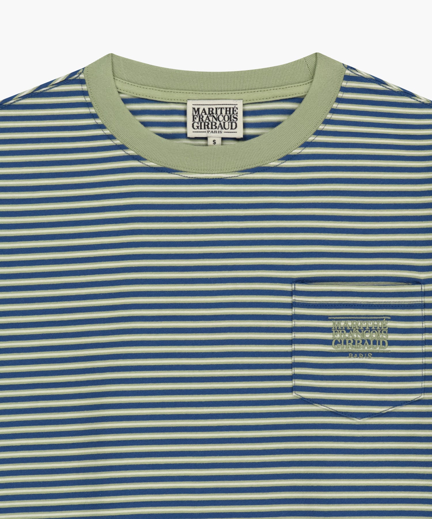 Marithe & Francois Girbaud - Small Classic Logo Stripe Ringer Tee (Light Green) product image 8 | TRAB K-Fashion Australia