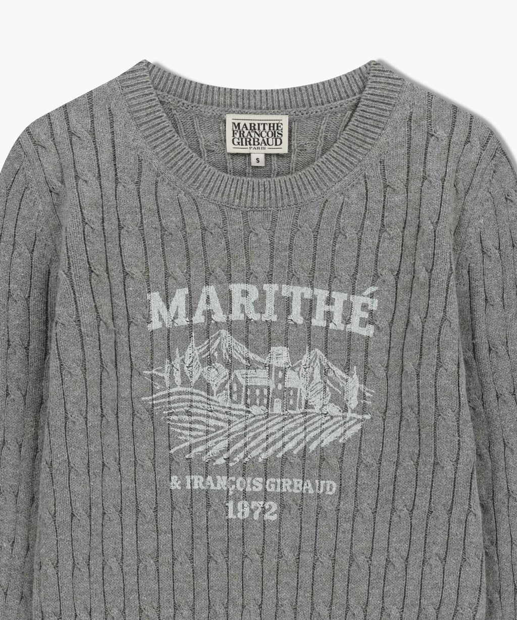 Marithe & Francois Girbaud - Vineyard Cable Knit Pullover (Melange Gray) product image 8 | TRAB K-Fashion Australia