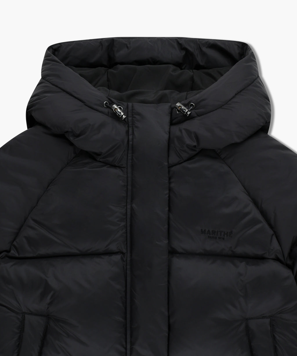 Marithe & Francois Girbaud - Regular Logo Hooded Crop Down Jacket (Black) product image 8 | TRAB K-Fashion Australia