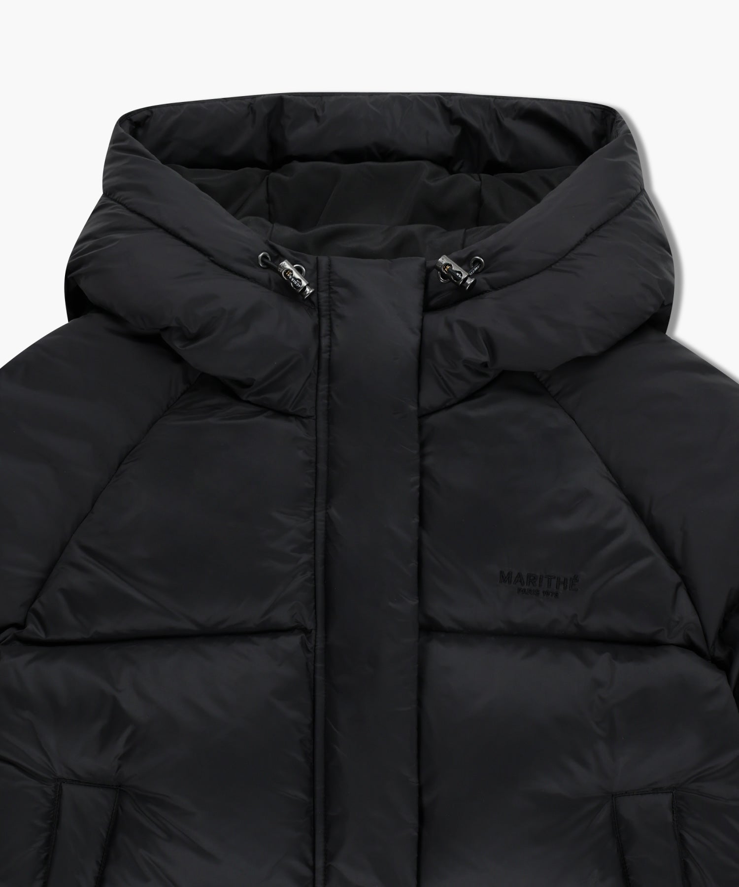 Marithe & Francois Girbaud - Regular Logo Hooded Crop Down Jacket (Black) product image 8 | TRAB K-Fashion Australia