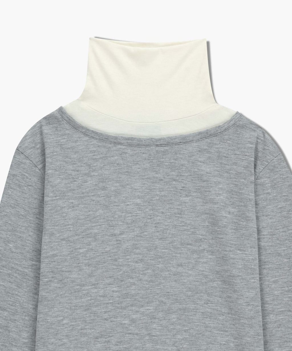 Marithe & Francois Girbaud - Layered Turtle Neck Long Sleeve (Heather Gray) product image 8 | TRAB K-Fashion Australia