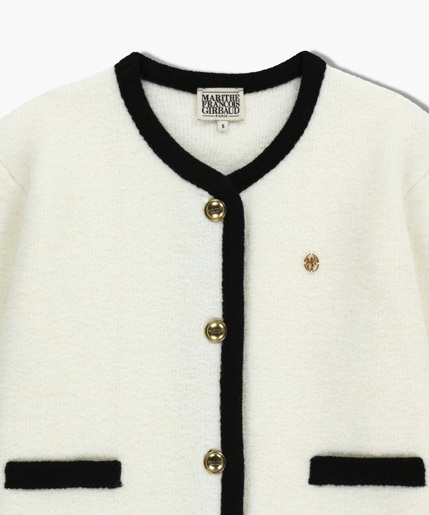 Marithe & Francois Girbaud - Boucle Knit Round Neck Cardigan (Ivory) product image 8 | TRAB K-Fashion Australia