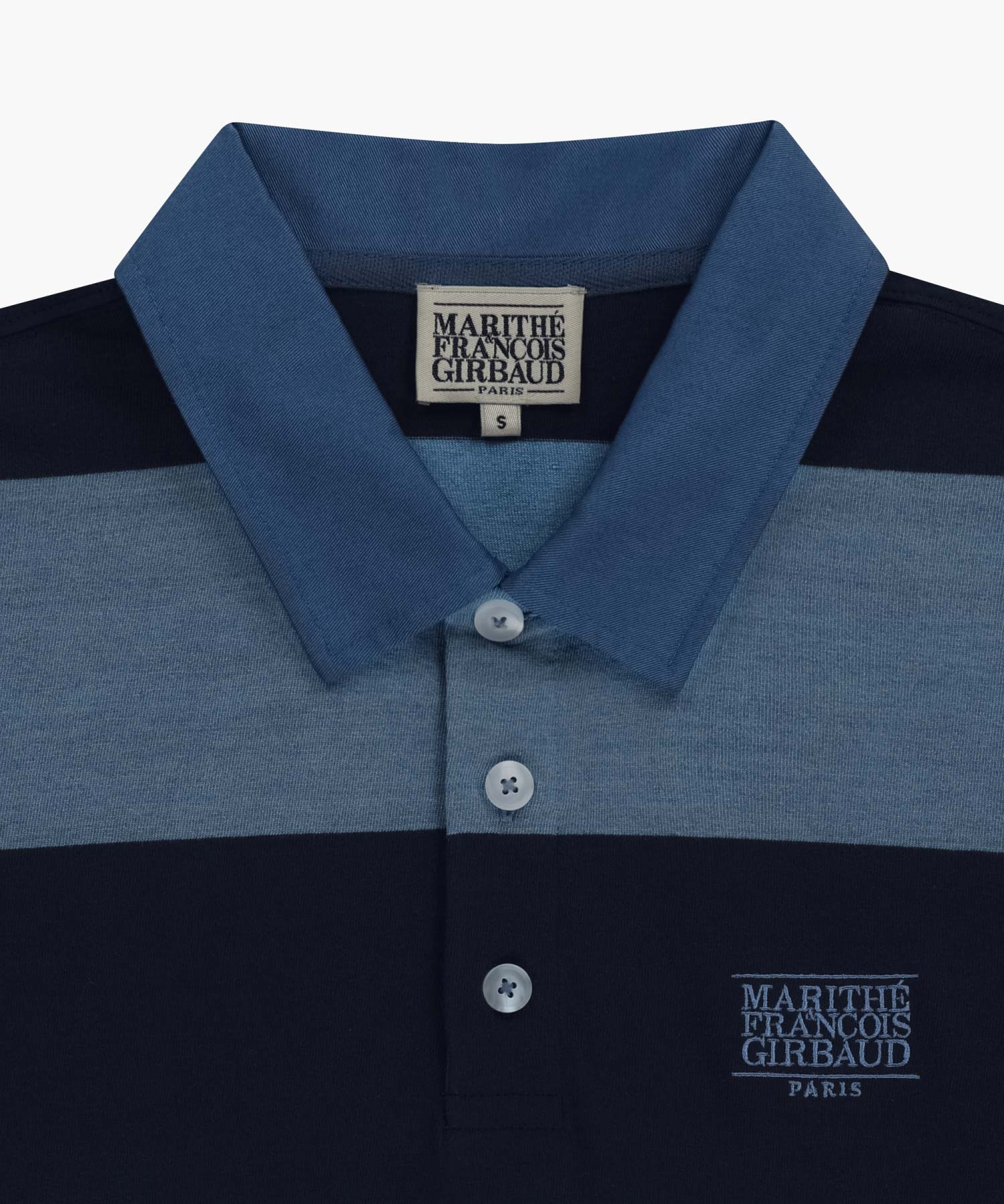 Marithe & Francois Girbaud - Washed Denim Collar Long Sleeve Tee (Blue) product image 8 | TRAB K-Fashion Australia