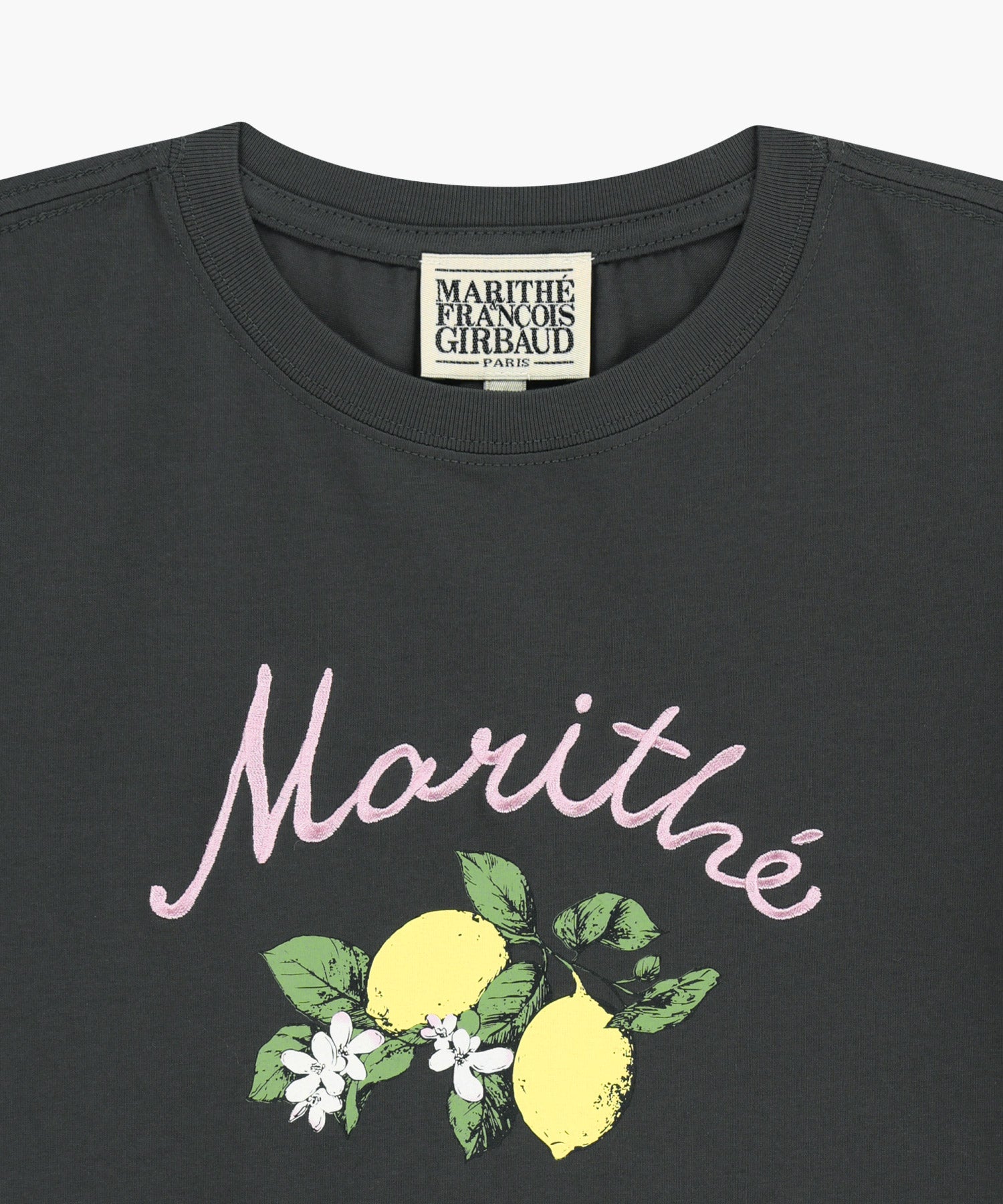 Marithe & Francois Girbaud - [Pre-order – Ships 9 Jul] Lemon Graphic Slim Crop Tee (Charcoal) product image 12 | TRAB K-Fashion Australia