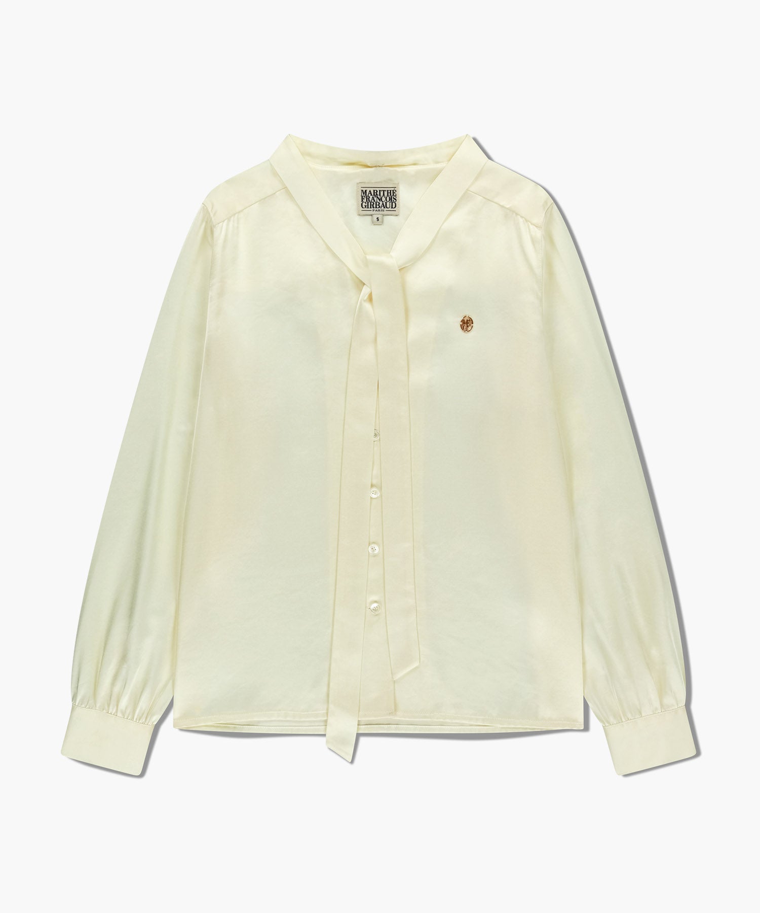 Marithe & Francois Girbaud - V-neck Tie Blouse (Ivory) product image 8 | TRAB K-Fashion Australia