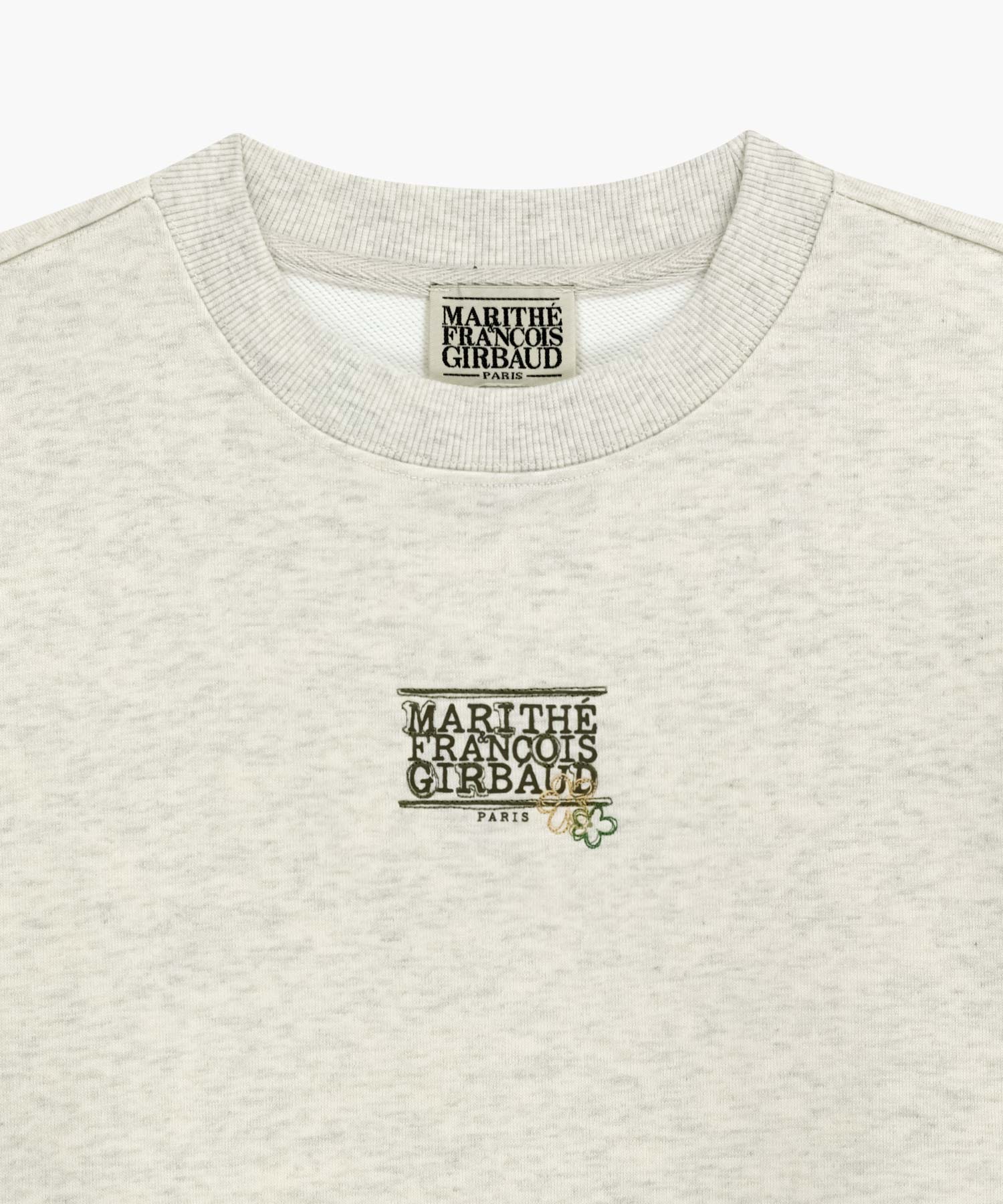 Marithe & Francois Girbaud - Flower Classic Logo Crop Sweatshirt (Oatmeal) product image 8 | TRAB K-Fashion Australia