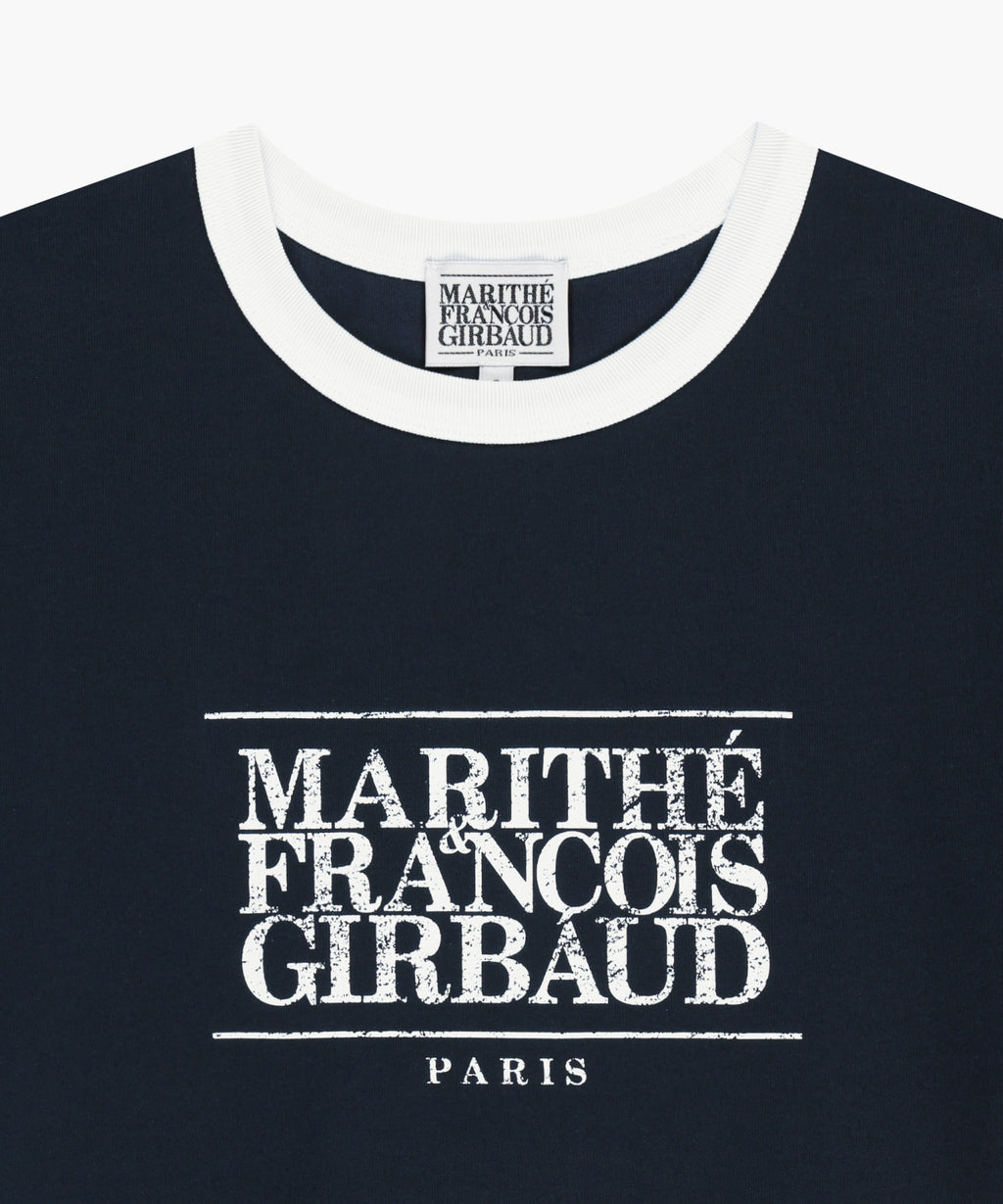 Marithe & Francois Girbaud - [Pre-order – Ships 24 Jun] Aerocool Crack Classic Logo Ringer Tee (Navy) product image 8 | TRAB K-Fashion Australia