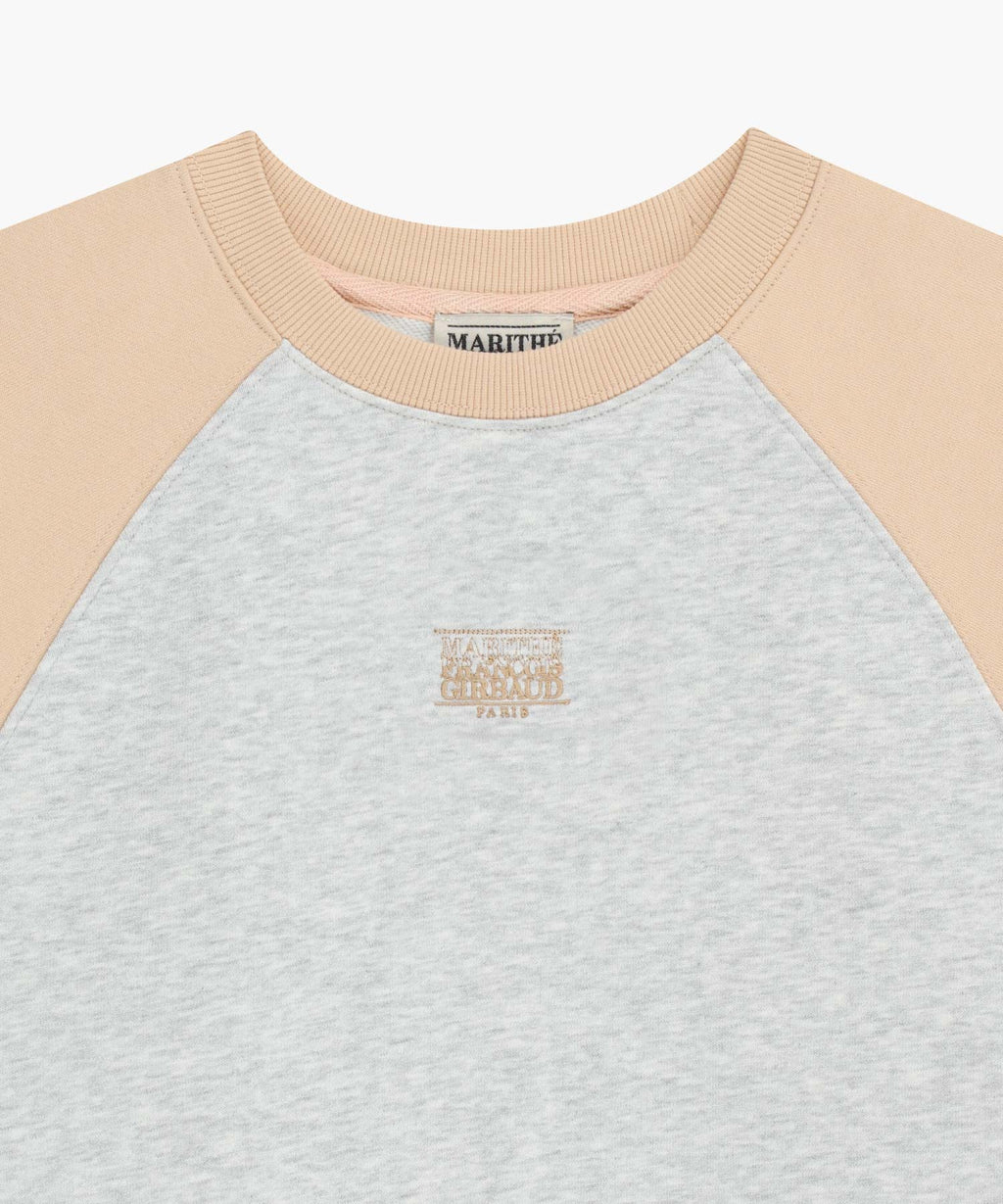 Marithe & Francois Girbaud - Block Classic Logo Raglan Crop Sweatshirt (Coral Pink) product image 8 | TRAB K-Fashion Australia