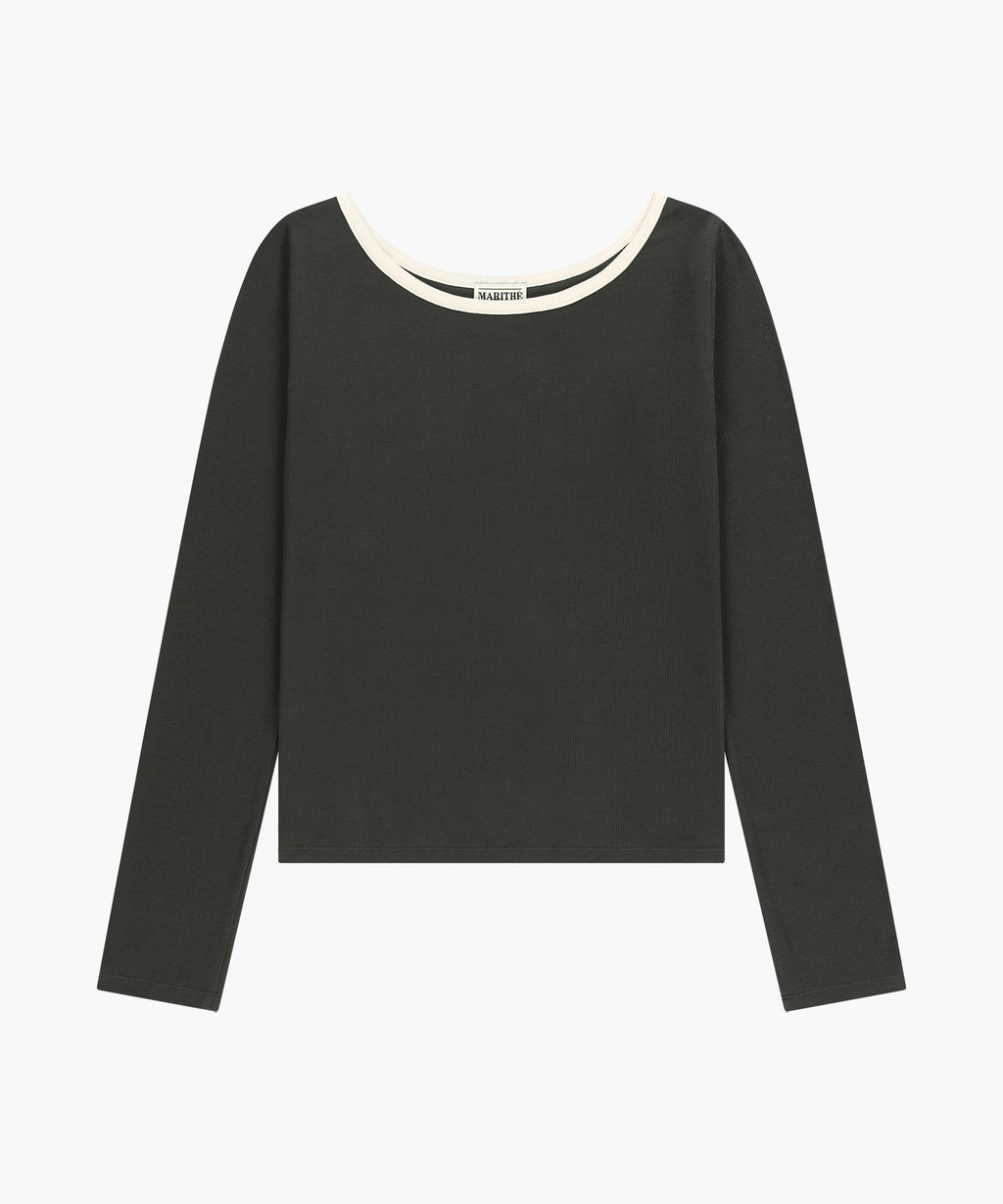 Marithe & Francois Girbaud - Sleeveless Layered Long Sleeve Tee (Charcoal) product image 8 | TRAB K-Fashion Australia