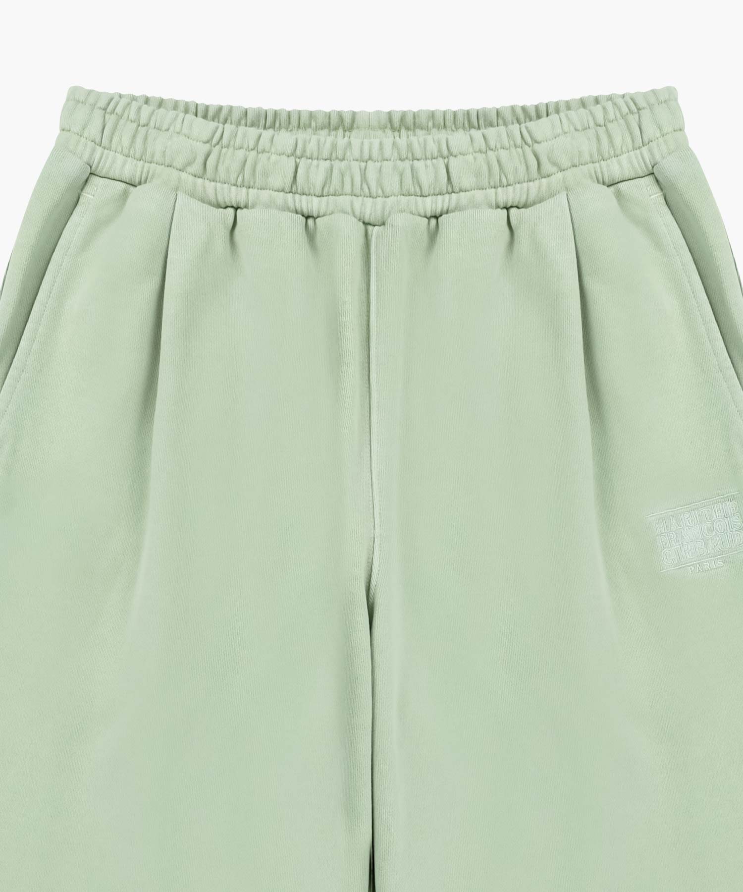 Marithe & Francois Girbaud - Outline Classic Logo Dyeing Tuck Wide Sweat Pants (Mint) product image 8 | TRAB K-Fashion Australia