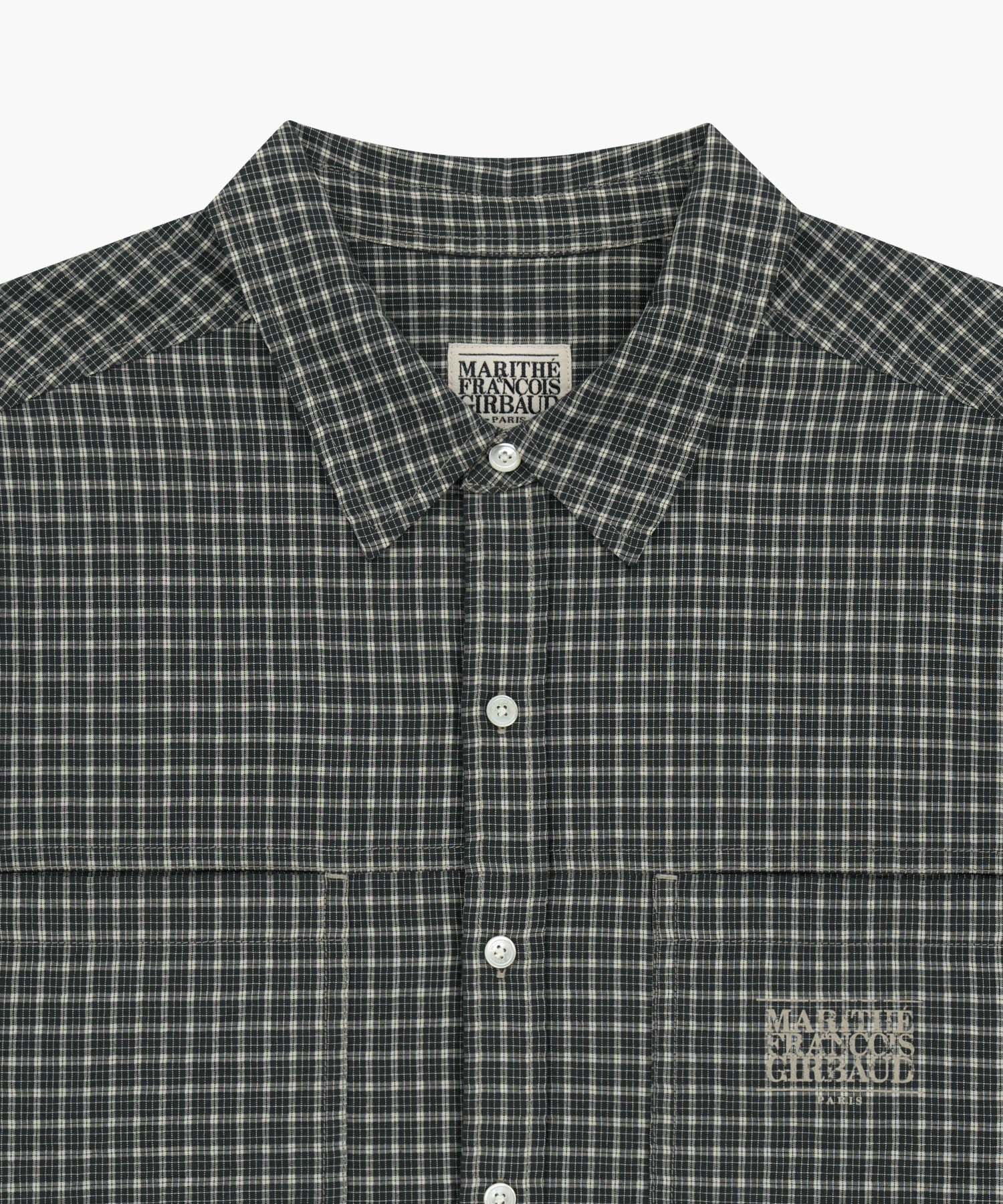 Marithe & Francois Girbaud - Check Half Sleeve Shirt (Dark Navy) product image 8 | TRAB K-Fashion Australia